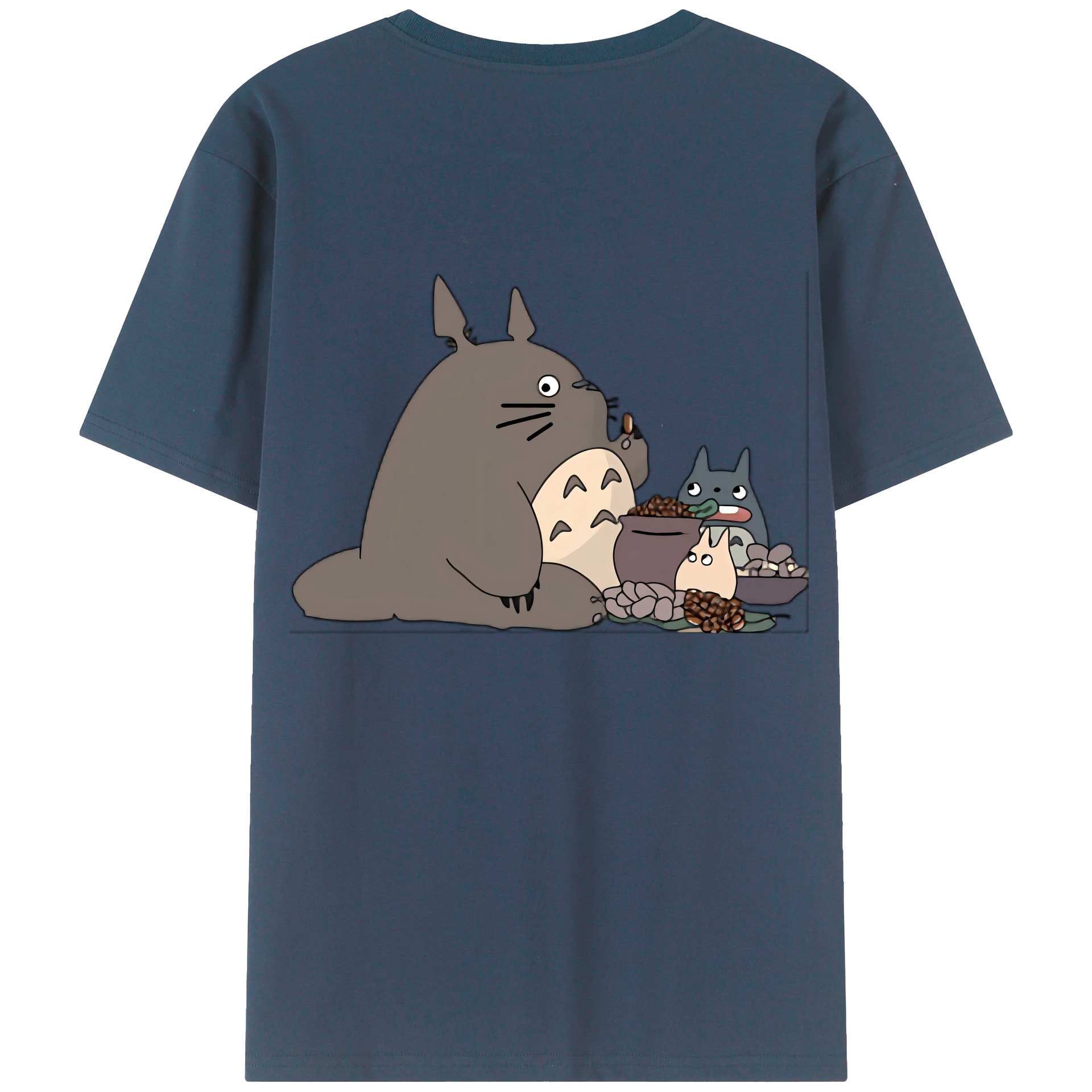 （画像用） となりのトトロ 草壁メイ 草壁サツキ My Neighbor Totoro Satsuki Kusakabe Mei Kusakabe 綿100％ メンズ半袖Tシャツ（バックプリント） 通気性