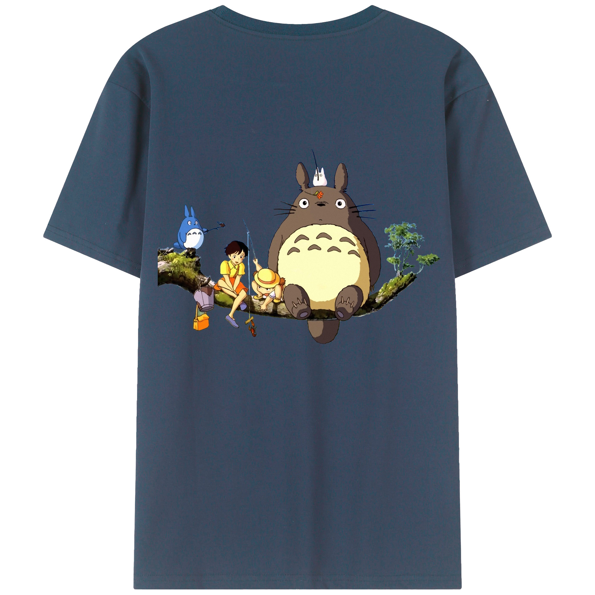 （画像用） となりのトトロ 草壁メイ 草壁サツキ My Neighbor Totoro Satsuki Kusakabe Mei Kusakabe 綿100％ メンズ半袖Tシャツ（バックプリント） 通気性