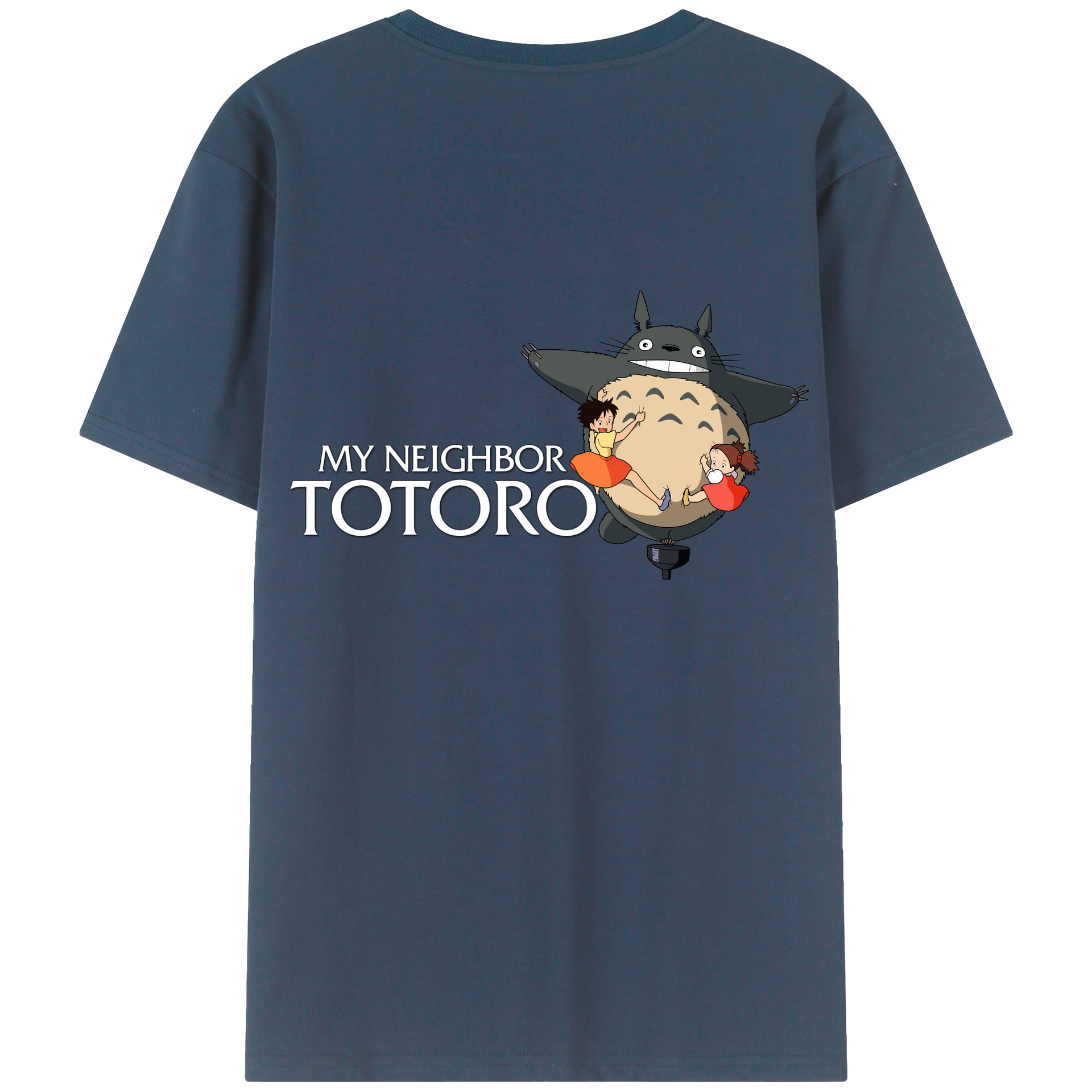 （画像用） となりのトトロ 草壁メイ 草壁サツキ My Neighbor Totoro Satsuki Kusakabe Mei Kusakabe 綿100％ メンズ半袖Tシャツ（バックプリント） 通気性