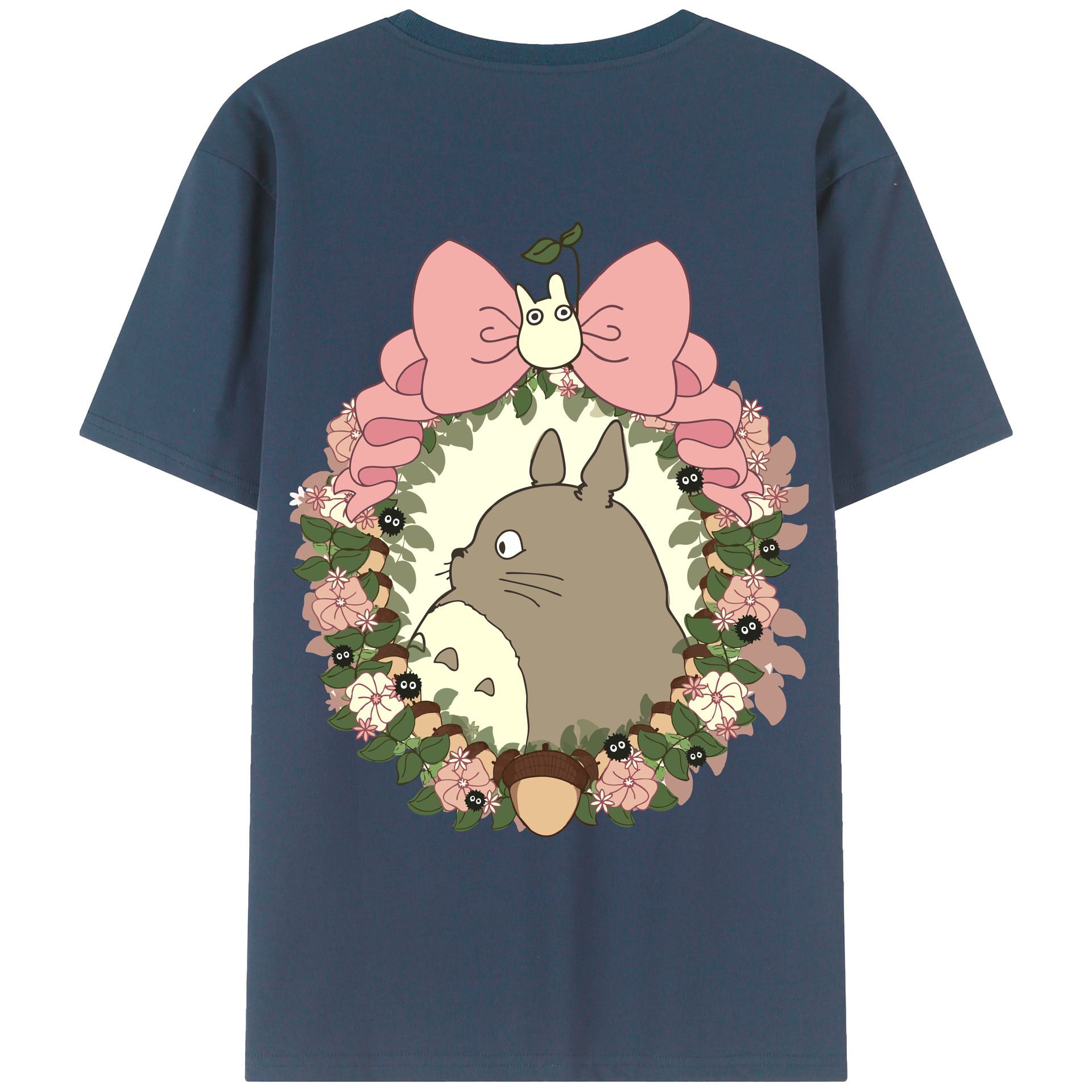 （画像用） となりのトトロ 草壁メイ 草壁サツキ My Neighbor Totoro Satsuki Kusakabe Mei Kusakabe 綿100％ メンズ半袖Tシャツ（バックプリント） 通気性
