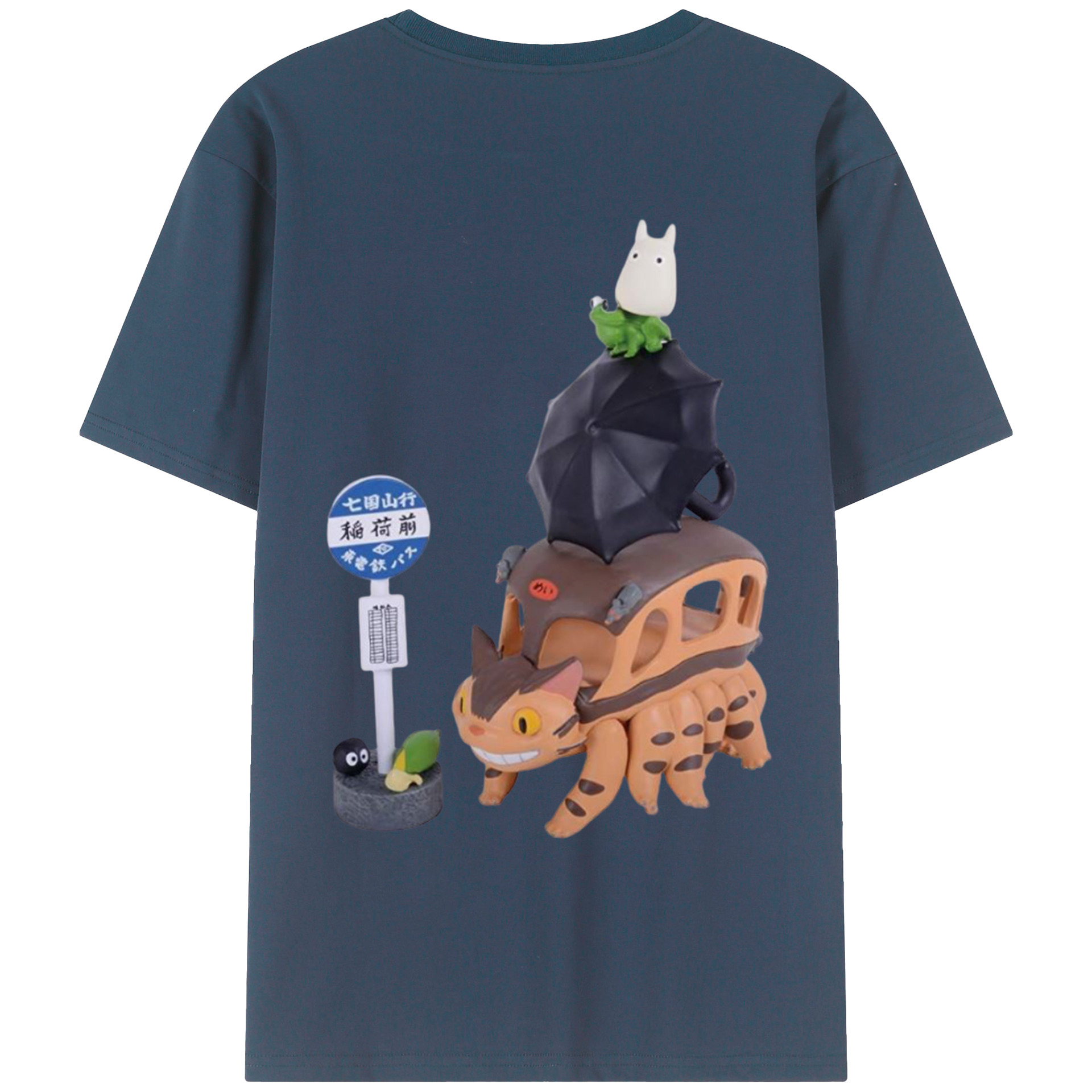 （画像用） となりのトトロ 草壁メイ 草壁サツキ My Neighbor Totoro Satsuki Kusakabe Mei Kusakabe 綿100％ メンズ半袖Tシャツ（バックプリント） 通気性