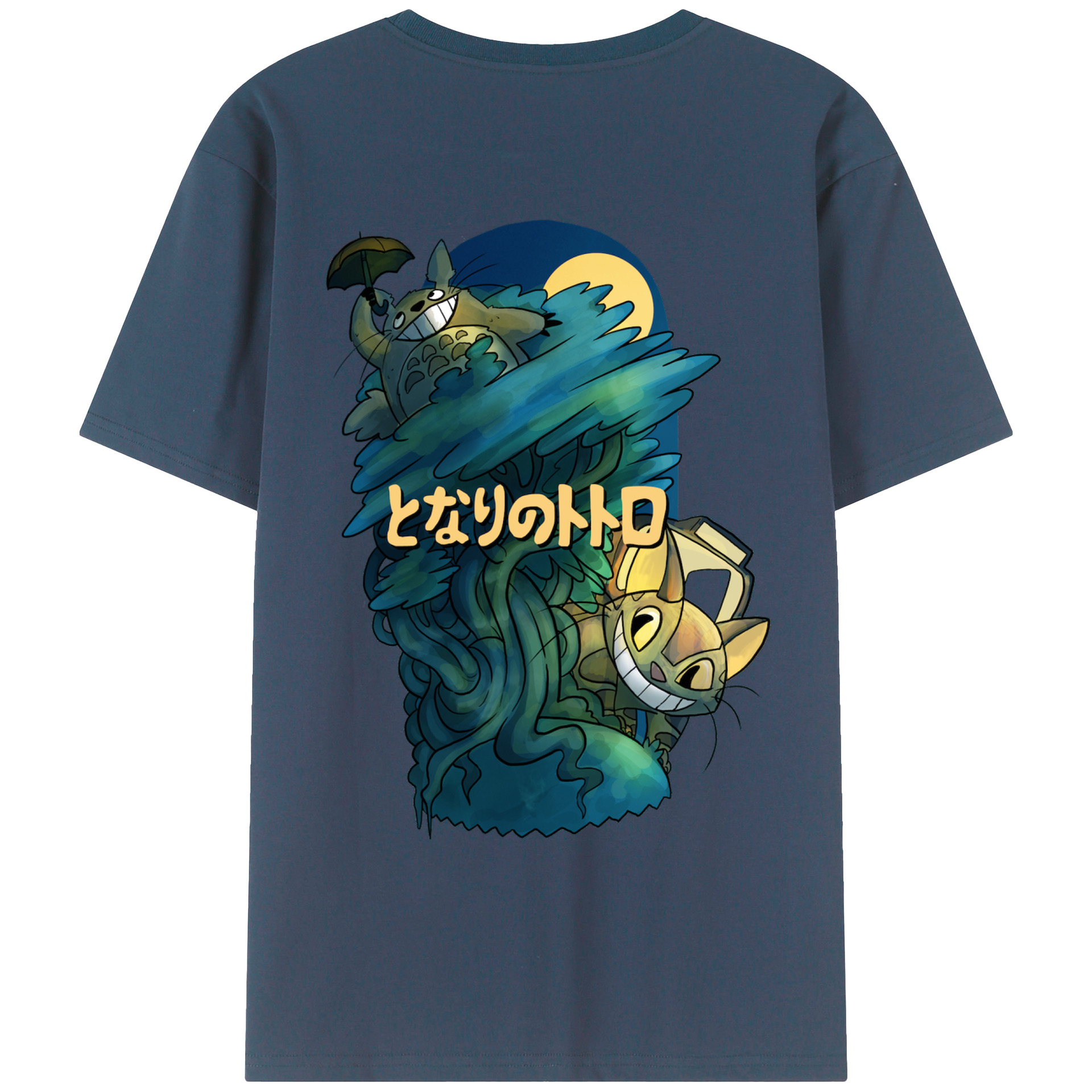（画像用） となりのトトロ 草壁メイ 草壁サツキ My Neighbor Totoro Satsuki Kusakabe Mei Kusakabe 綿100％ メンズ半袖Tシャツ（バックプリント） 通気性