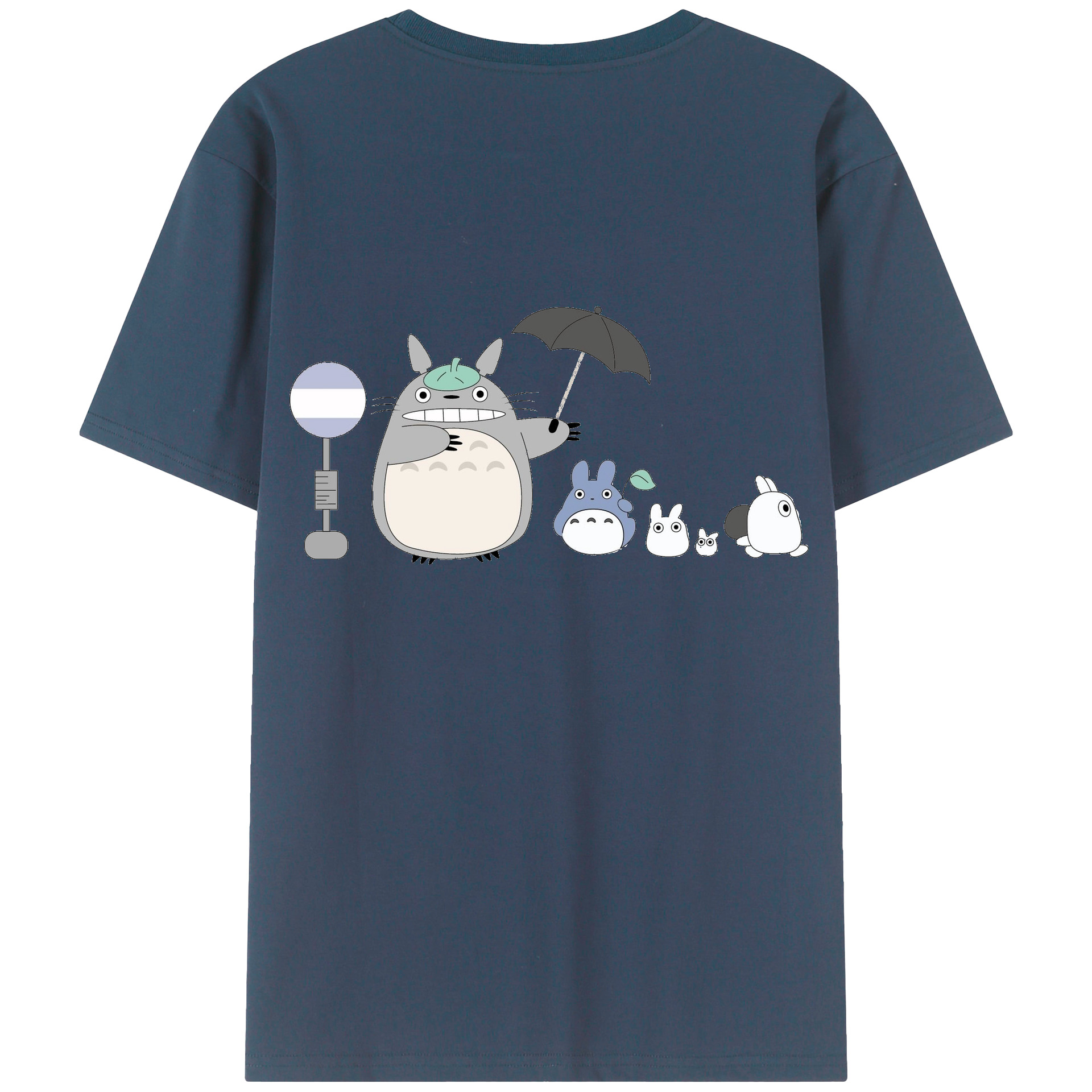 （画像用） となりのトトロ 草壁メイ 草壁サツキ My Neighbor Totoro Satsuki Kusakabe Mei Kusakabe 綿100％ メンズ半袖Tシャツ（バックプリント） 通気性