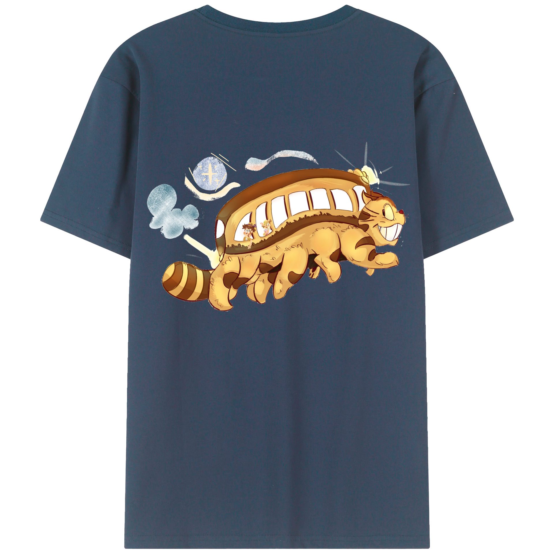 （画像用） となりのトトロ 草壁メイ 草壁サツキ My Neighbor Totoro Satsuki Kusakabe Mei Kusakabe 綿100％ メンズ半袖Tシャツ（バックプリント） 通気性