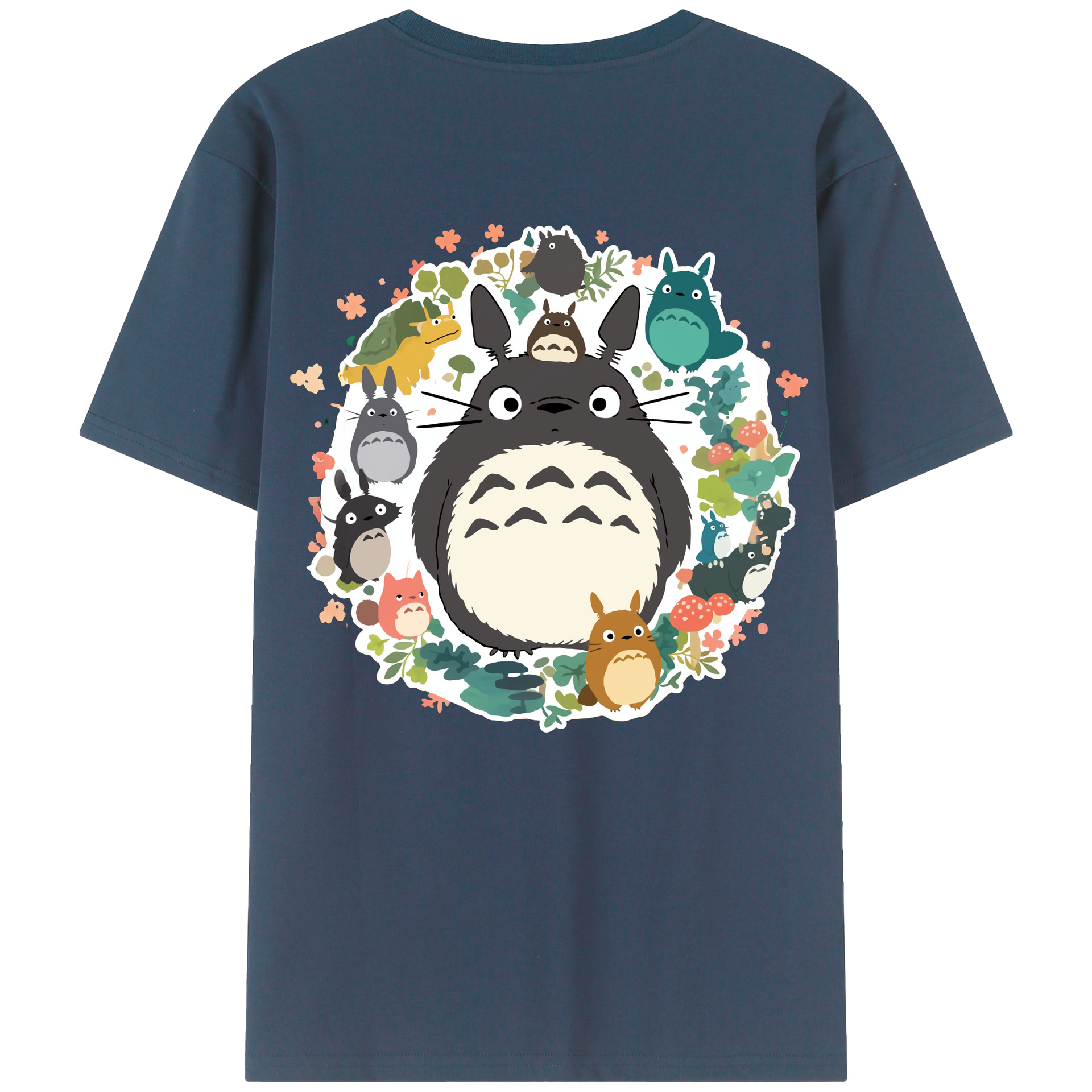 （画像用） となりのトトロ 草壁メイ 草壁サツキ My Neighbor Totoro Satsuki Kusakabe Mei Kusakabe 綿100％ メンズ半袖Tシャツ（バックプリント） 通気性