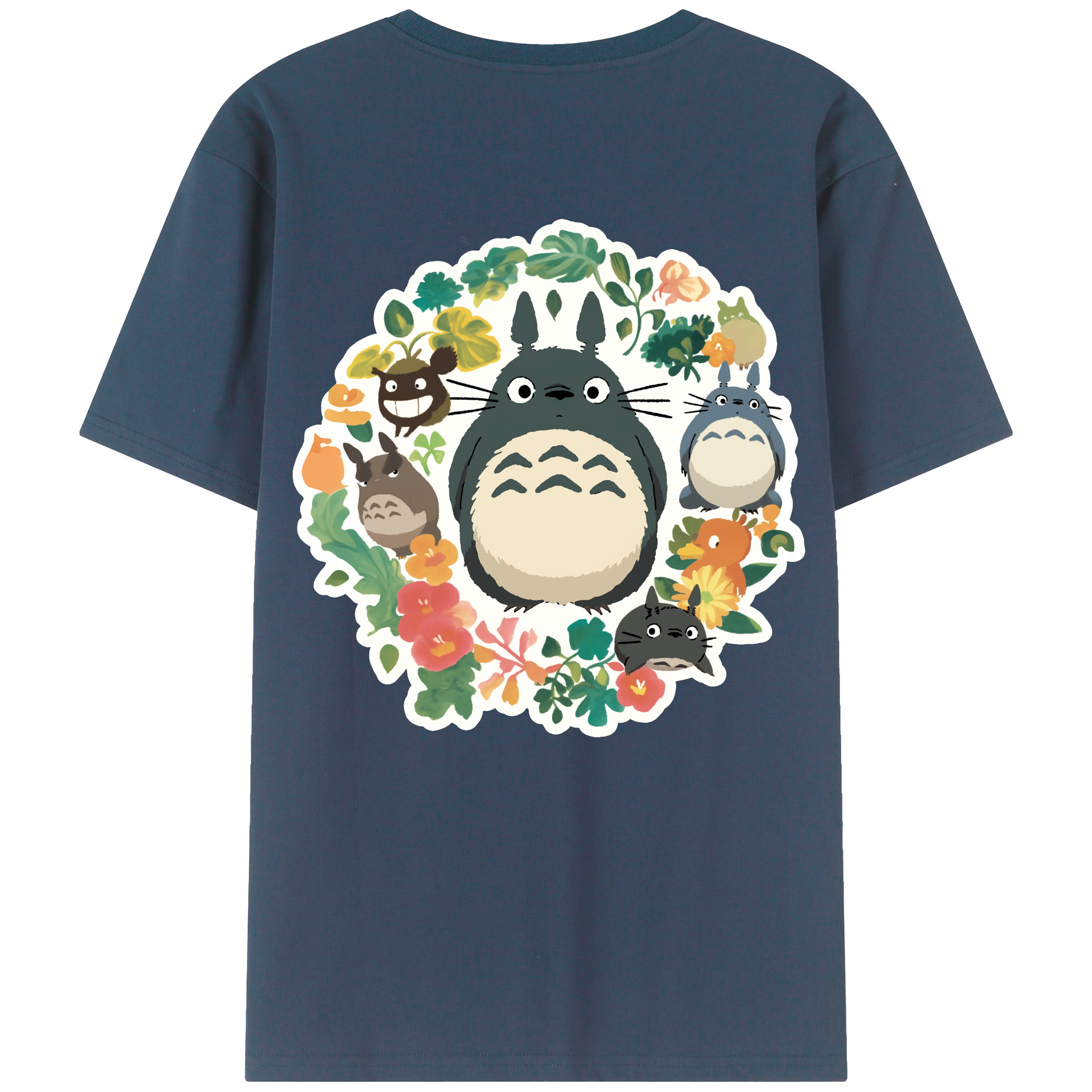 （画像用） となりのトトロ 草壁メイ 草壁サツキ My Neighbor Totoro Satsuki Kusakabe Mei Kusakabe 綿100％ メンズ半袖Tシャツ（バックプリント） 通気性