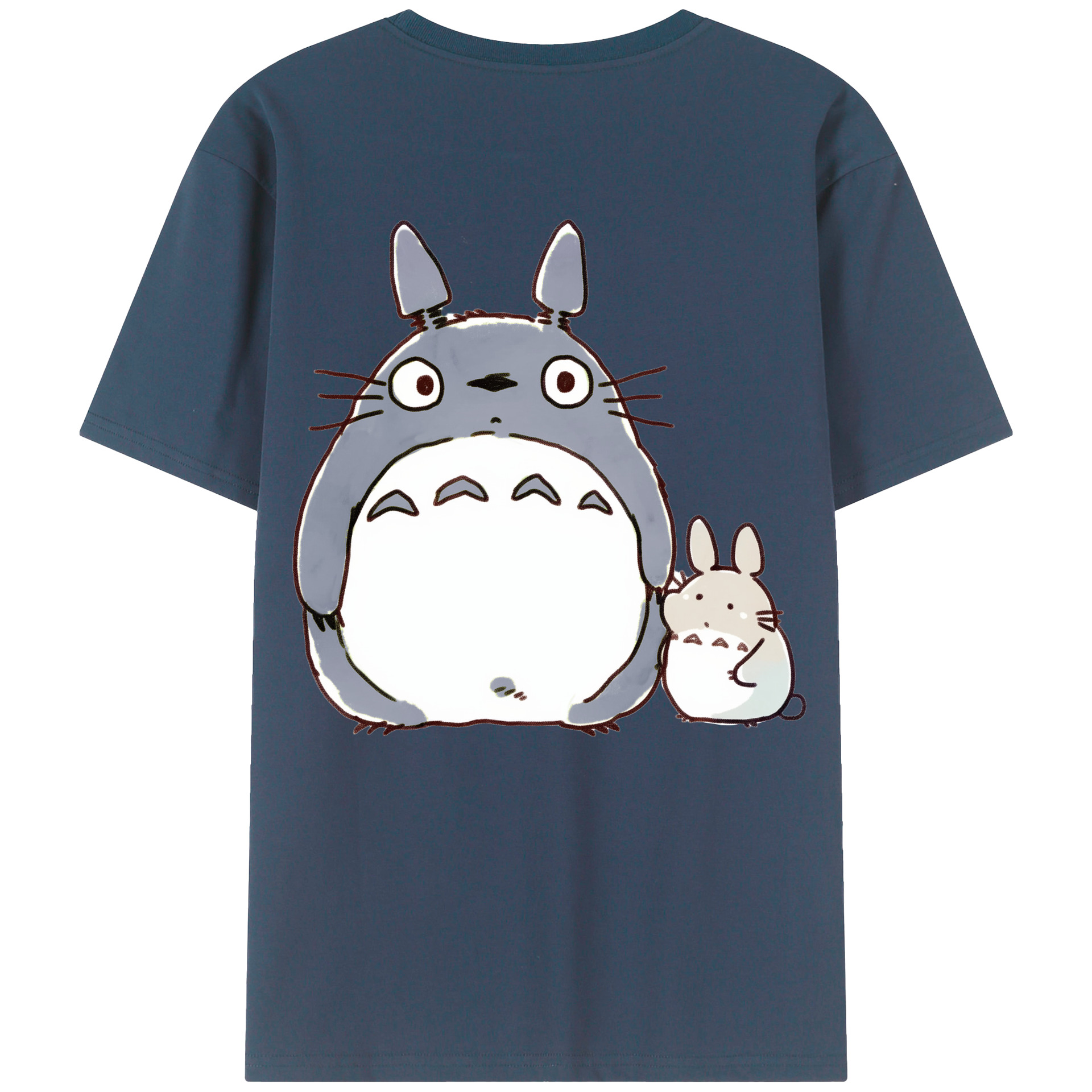 （画像用） となりのトトロ 草壁メイ 草壁サツキ My Neighbor Totoro Satsuki Kusakabe Mei Kusakabe 綿100％ メンズ半袖Tシャツ（バックプリント） 通気性