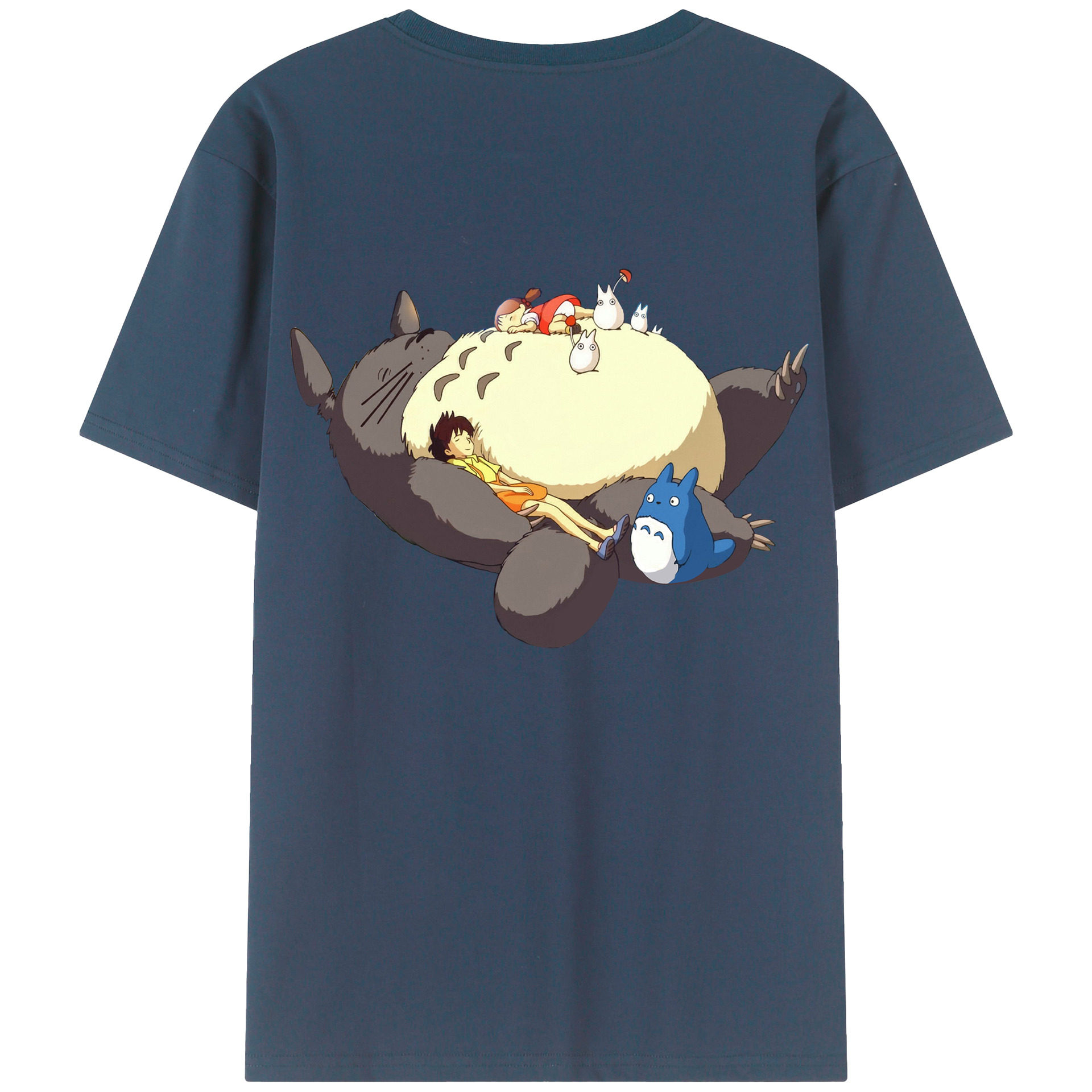 （画像用） となりのトトロ 草壁メイ 草壁サツキ My Neighbor Totoro Satsuki Kusakabe Mei Kusakabe 綿100％ メンズ半袖Tシャツ（バックプリント） 通気性