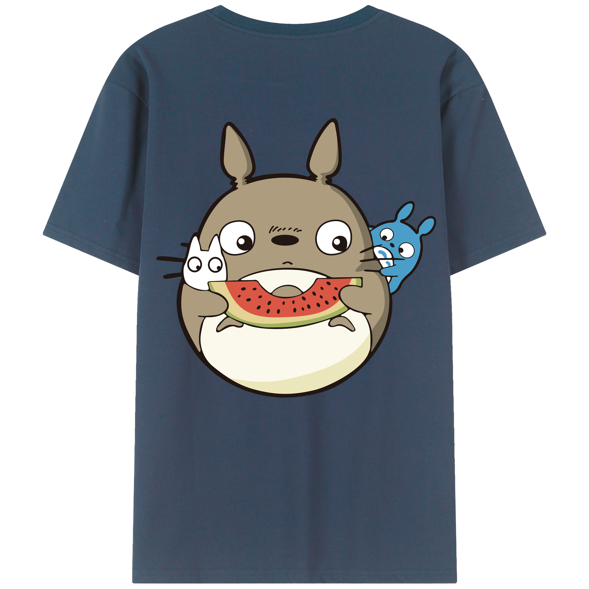 （画像用） となりのトトロ 草壁メイ 草壁サツキ My Neighbor Totoro Satsuki Kusakabe Mei Kusakabe 綿100％ メンズ半袖Tシャツ（バックプリント） 通気性