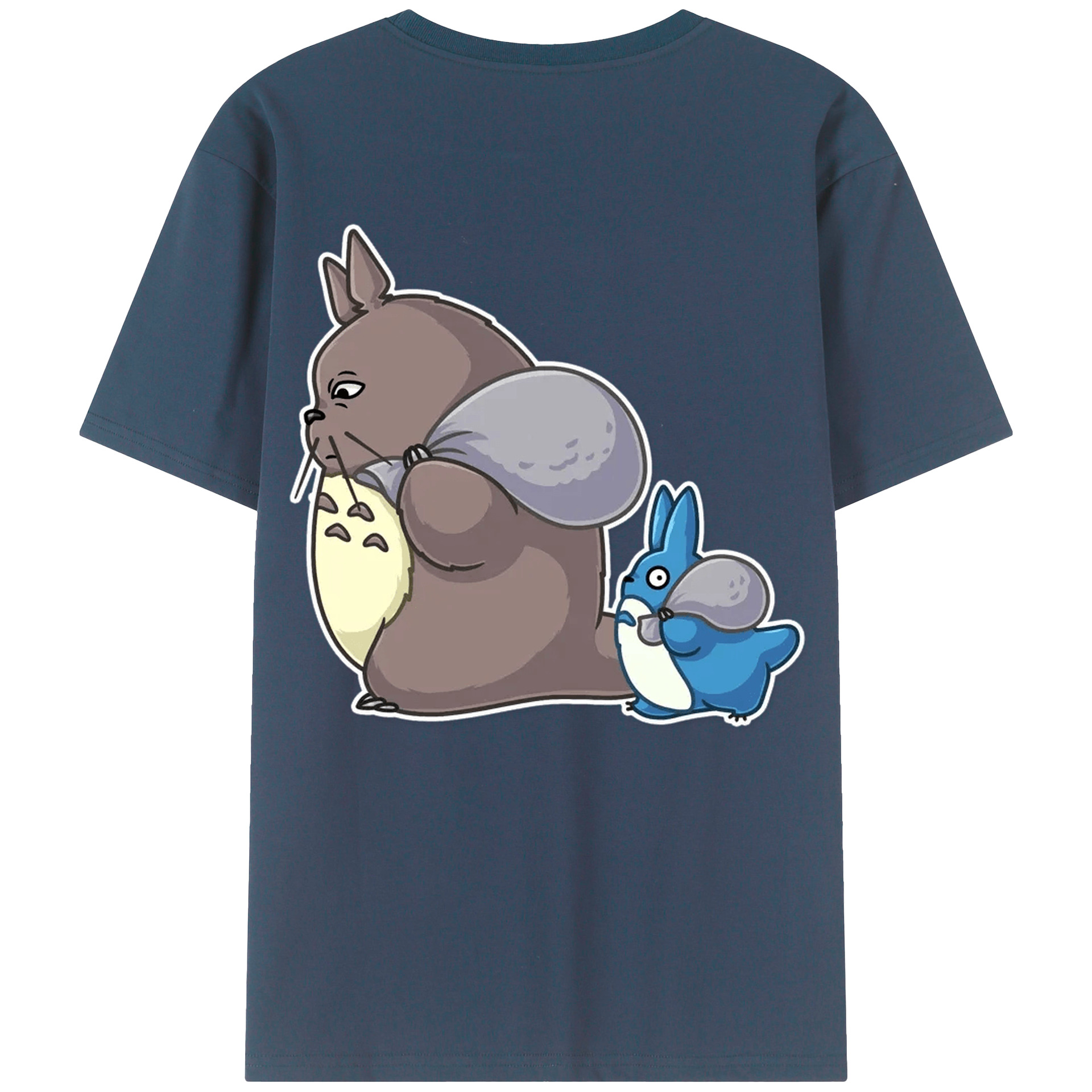 （画像用） となりのトトロ 草壁メイ 草壁サツキ My Neighbor Totoro Satsuki Kusakabe Mei Kusakabe 綿100％ メンズ半袖Tシャツ（バックプリント） 通気性