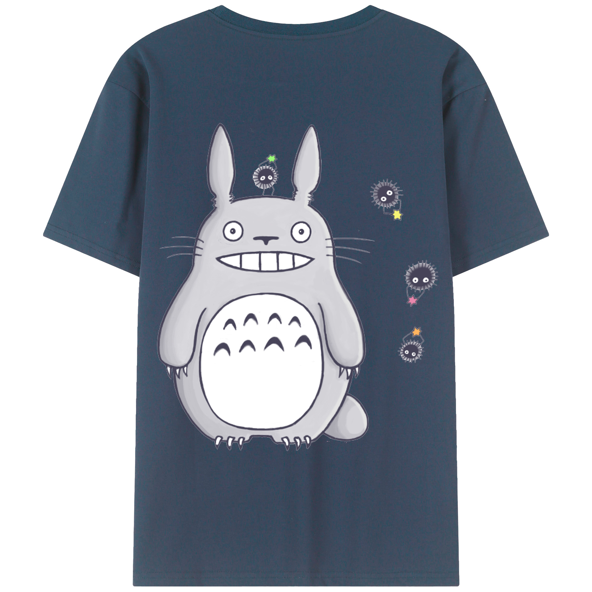 （画像用） となりのトトロ 草壁メイ 草壁サツキ My Neighbor Totoro Satsuki Kusakabe Mei Kusakabe 綿100％ メンズ半袖Tシャツ（バックプリント） 通気性