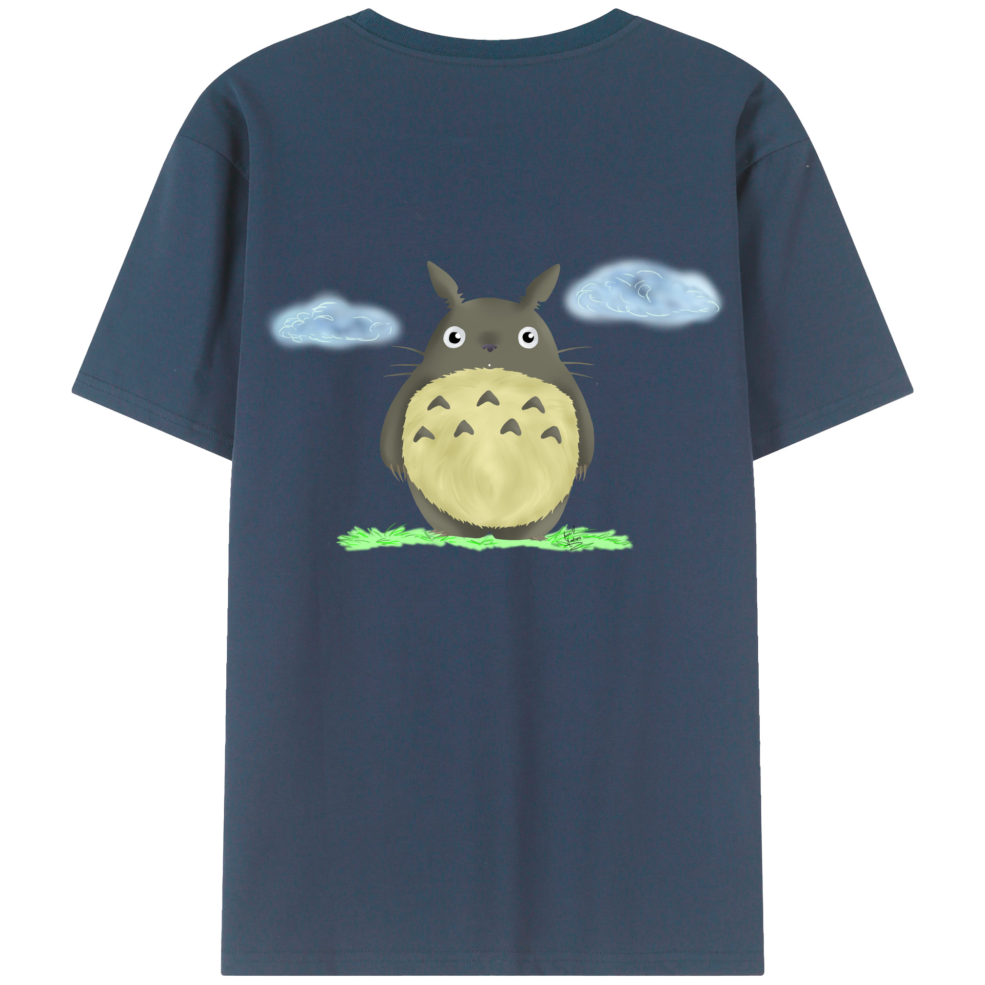 （画像用） となりのトトロ 草壁メイ 草壁サツキ My Neighbor Totoro Satsuki Kusakabe Mei Kusakabe 綿100％ メンズ半袖Tシャツ（バックプリント） 通気性