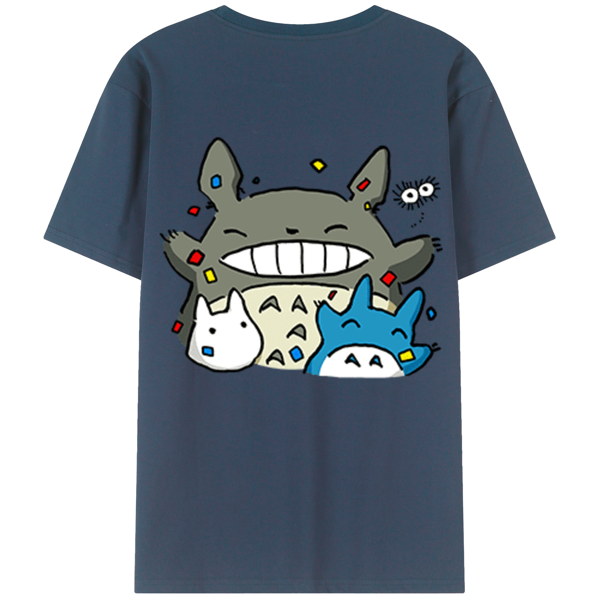 （画像用） となりのトトロ 草壁メイ 草壁サツキ My Neighbor Totoro Satsuki Kusakabe Mei Kusakabe 綿100％ メンズ半袖Tシャツ（バックプリント） 通気性
