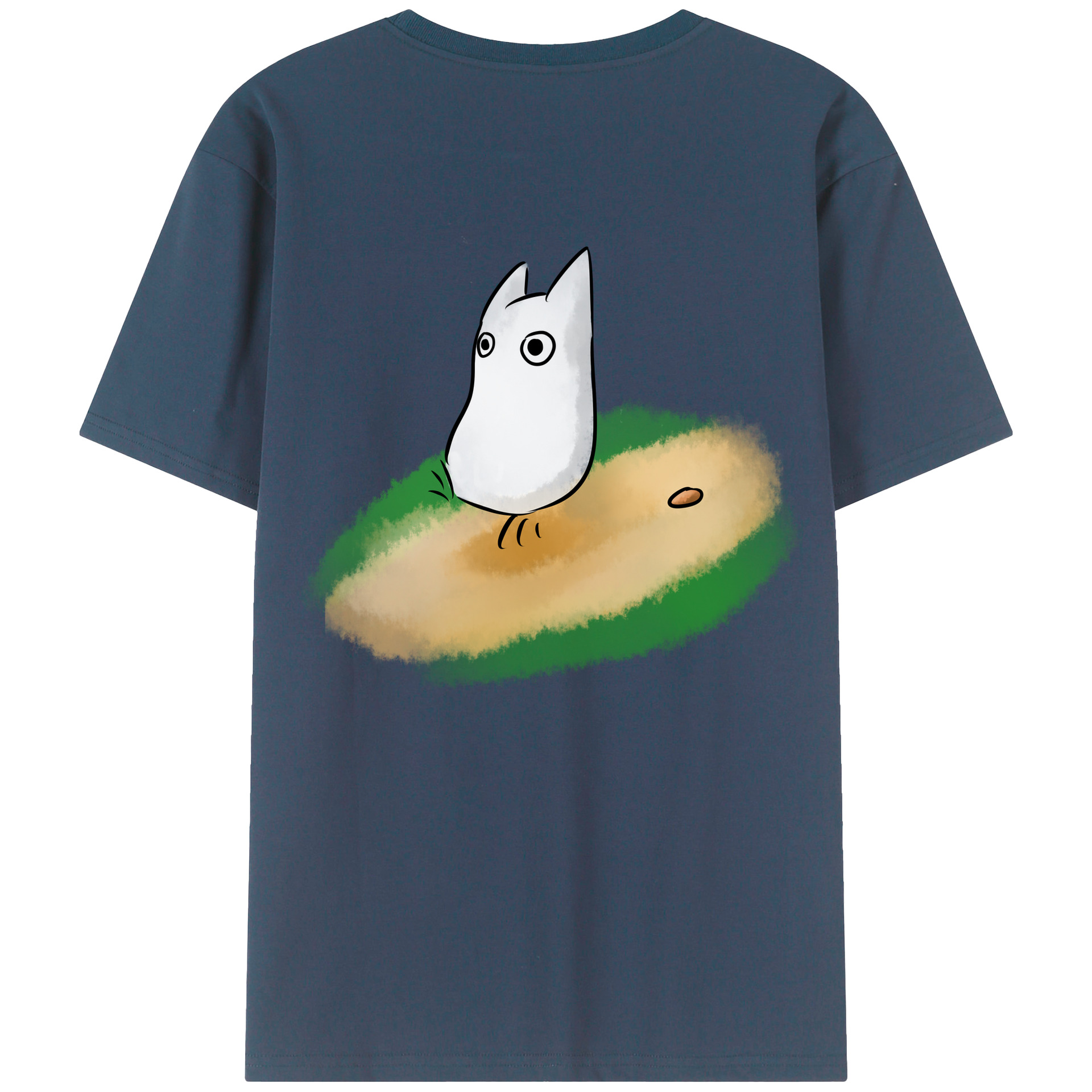 （画像用） となりのトトロ 草壁メイ 草壁サツキ My Neighbor Totoro Satsuki Kusakabe Mei Kusakabe 綿100％ メンズ半袖Tシャツ（バックプリント） 通気性