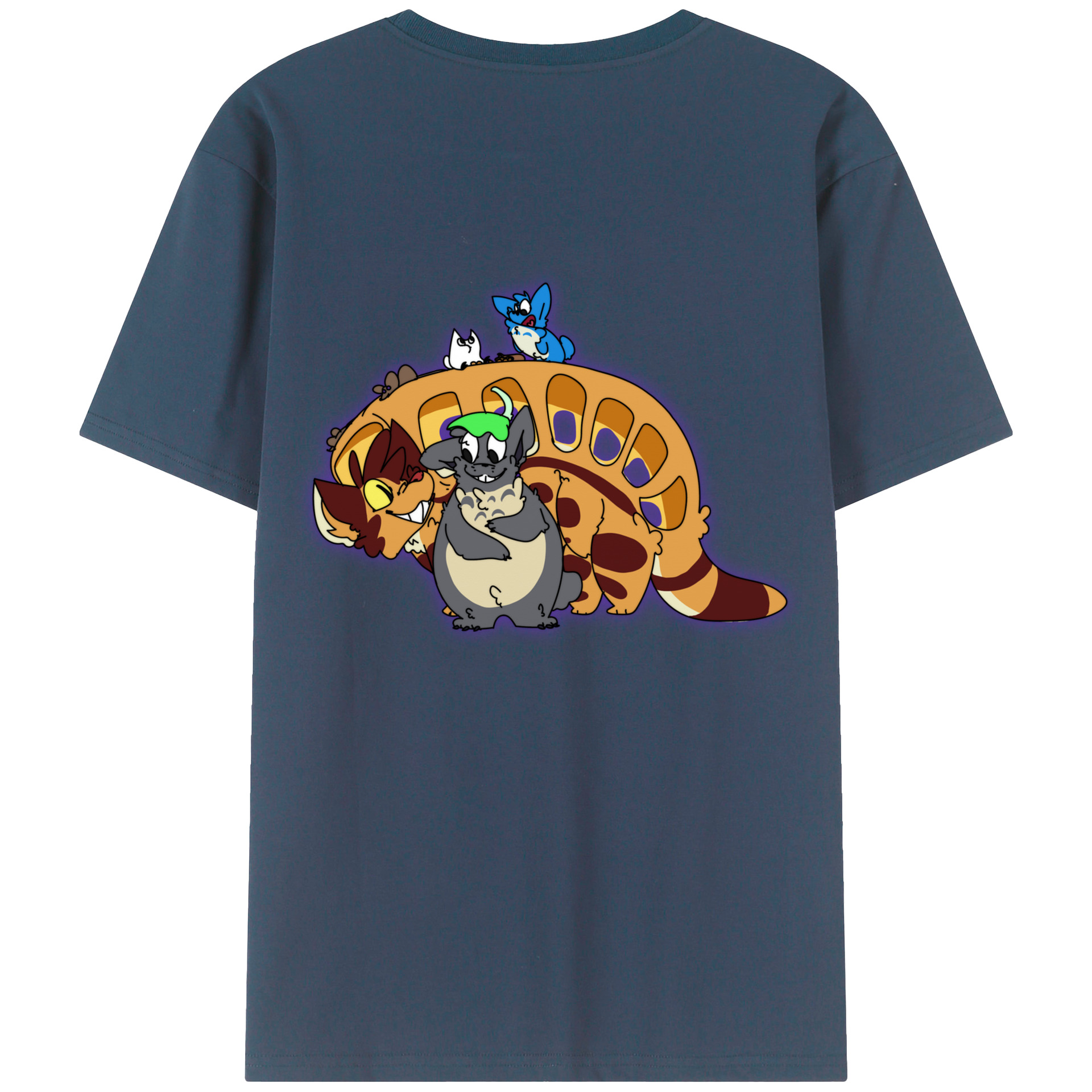 （画像用） となりのトトロ 草壁メイ 草壁サツキ My Neighbor Totoro Satsuki Kusakabe Mei Kusakabe 綿100％ メンズ半袖Tシャツ（バックプリント） 通気性