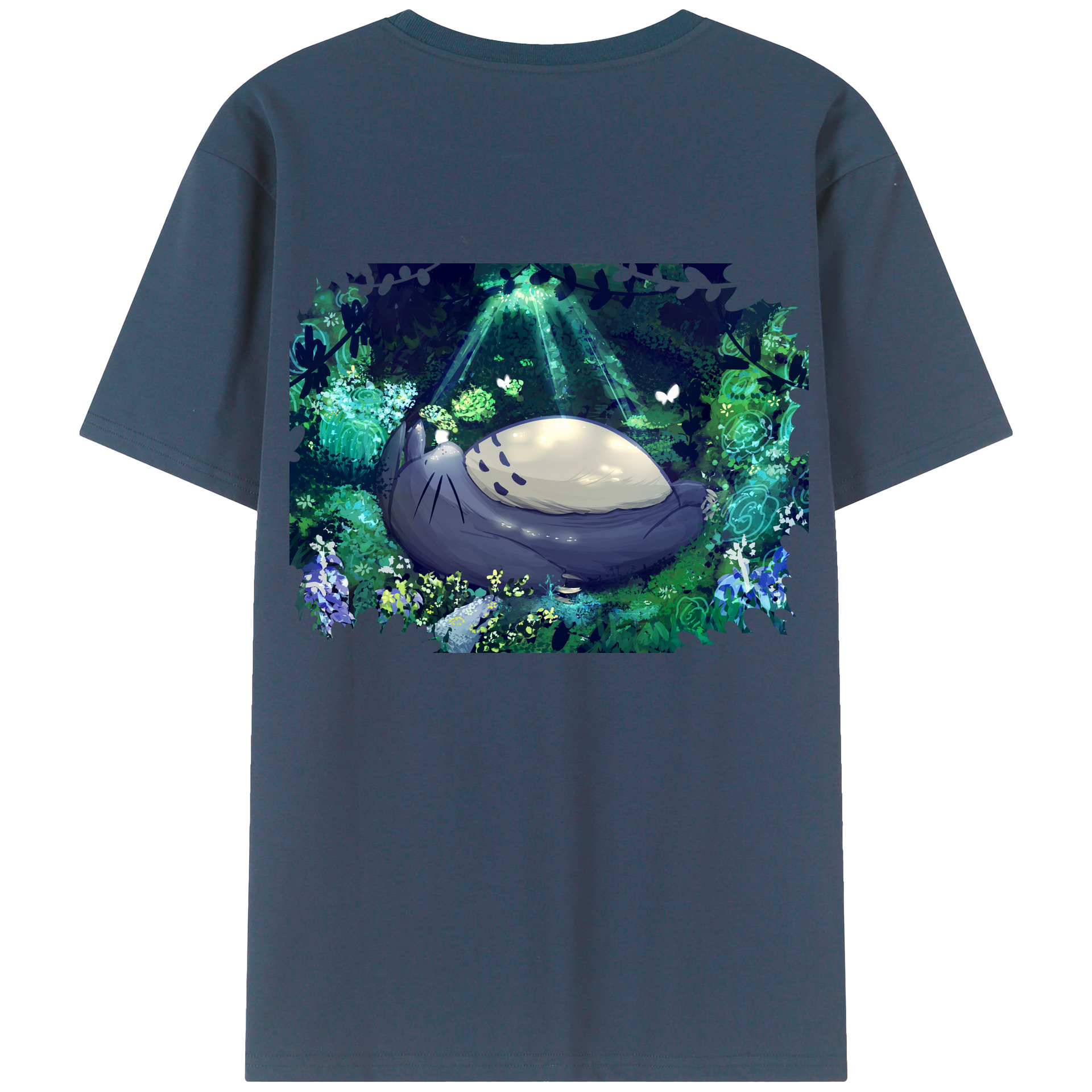 （画像用） となりのトトロ 草壁メイ 草壁サツキ My Neighbor Totoro Satsuki Kusakabe Mei Kusakabe 綿100％ メンズ半袖Tシャツ（バックプリント） 通気性