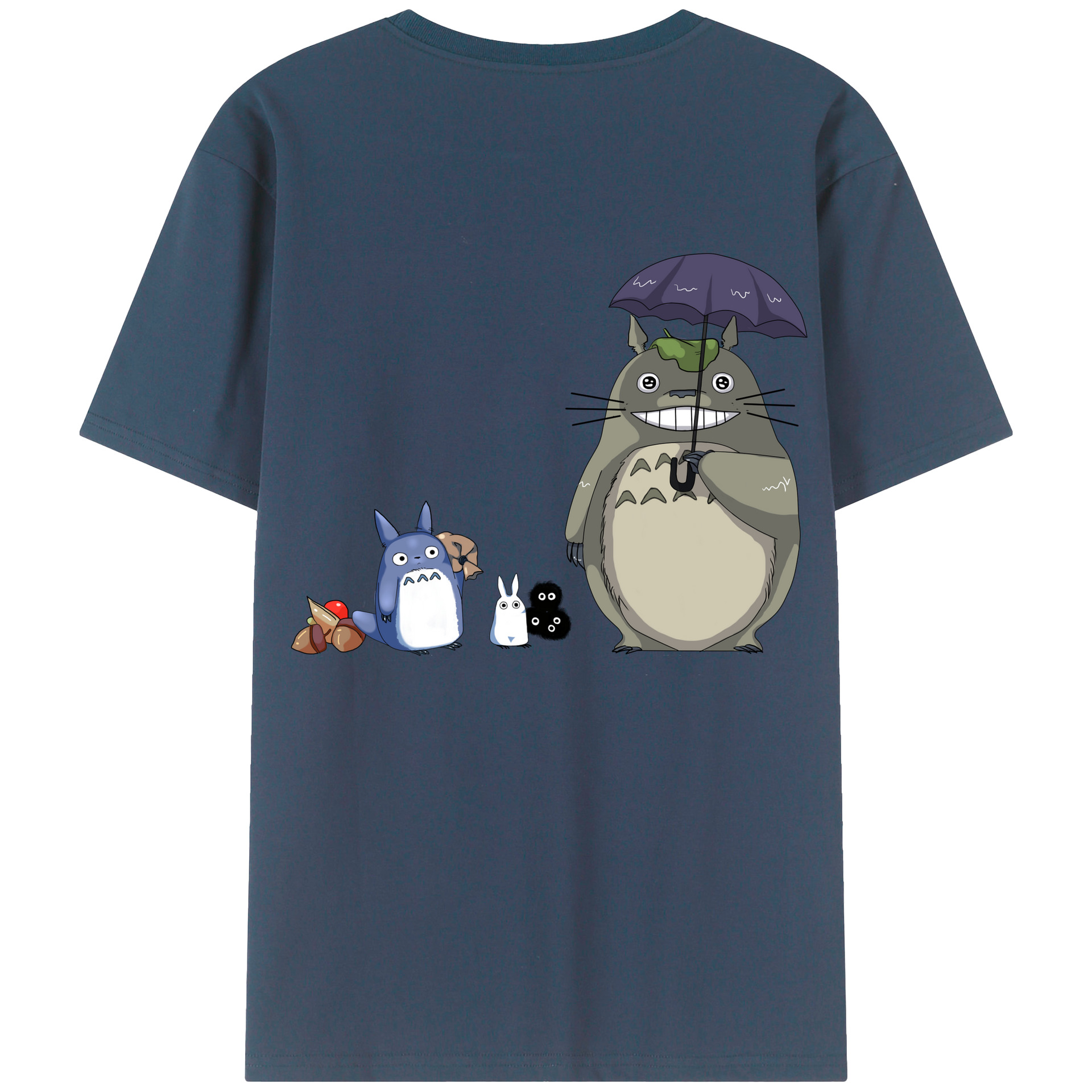 （画像用） となりのトトロ 草壁メイ 草壁サツキ My Neighbor Totoro Satsuki Kusakabe Mei Kusakabe 綿100％ メンズ半袖Tシャツ（バックプリント） 通気性