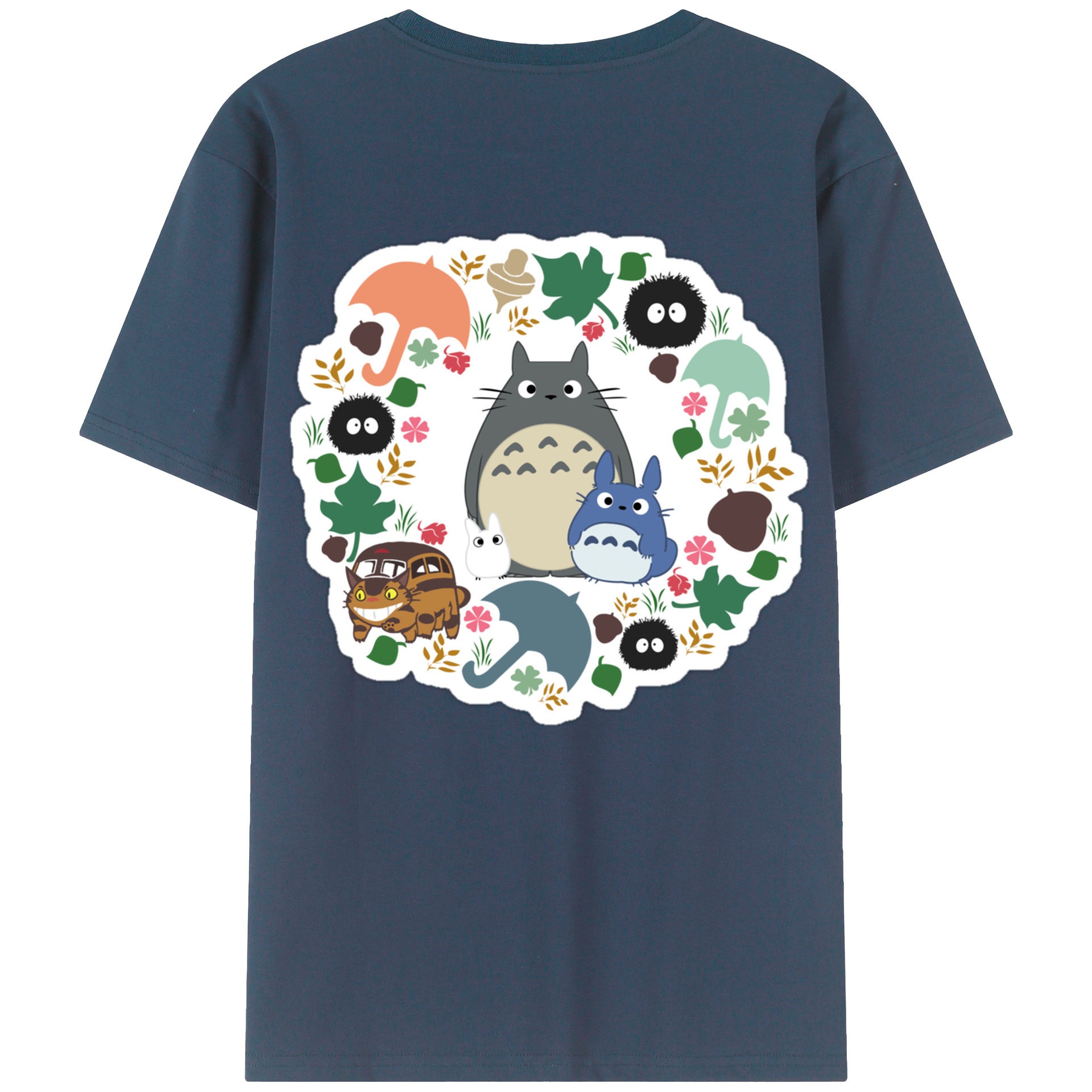 （画像用） となりのトトロ 草壁メイ 草壁サツキ My Neighbor Totoro Satsuki Kusakabe Mei Kusakabe 綿100％ メンズ半袖Tシャツ（バックプリント） 通気性