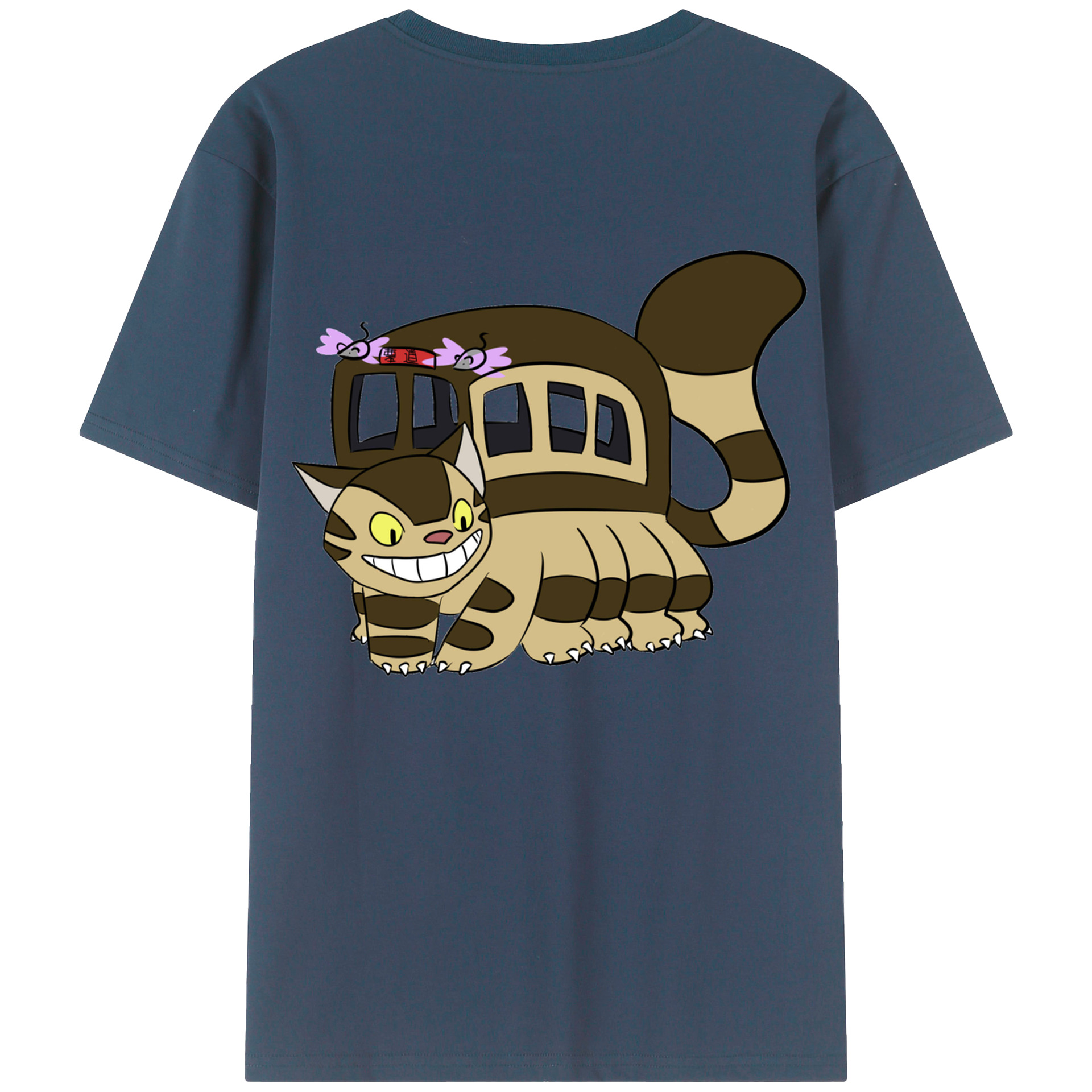 （画像用） となりのトトロ 草壁メイ 草壁サツキ My Neighbor Totoro Satsuki Kusakabe Mei Kusakabe 綿100％ メンズ半袖Tシャツ（バックプリント） 通気性