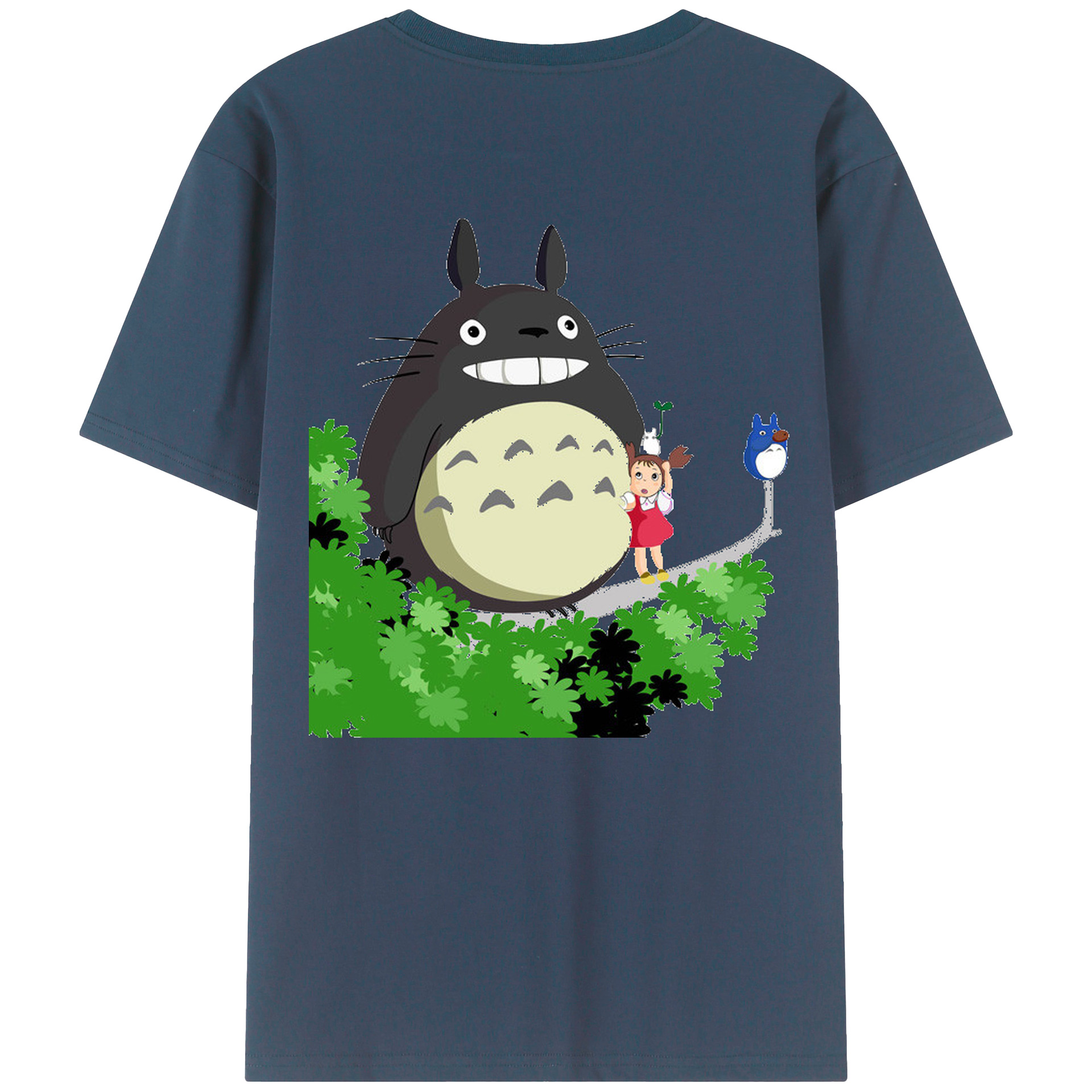 （画像用） となりのトトロ 草壁メイ 草壁サツキ My Neighbor Totoro Satsuki Kusakabe Mei Kusakabe 綿100％ メンズ半袖Tシャツ（バックプリント） 通気性