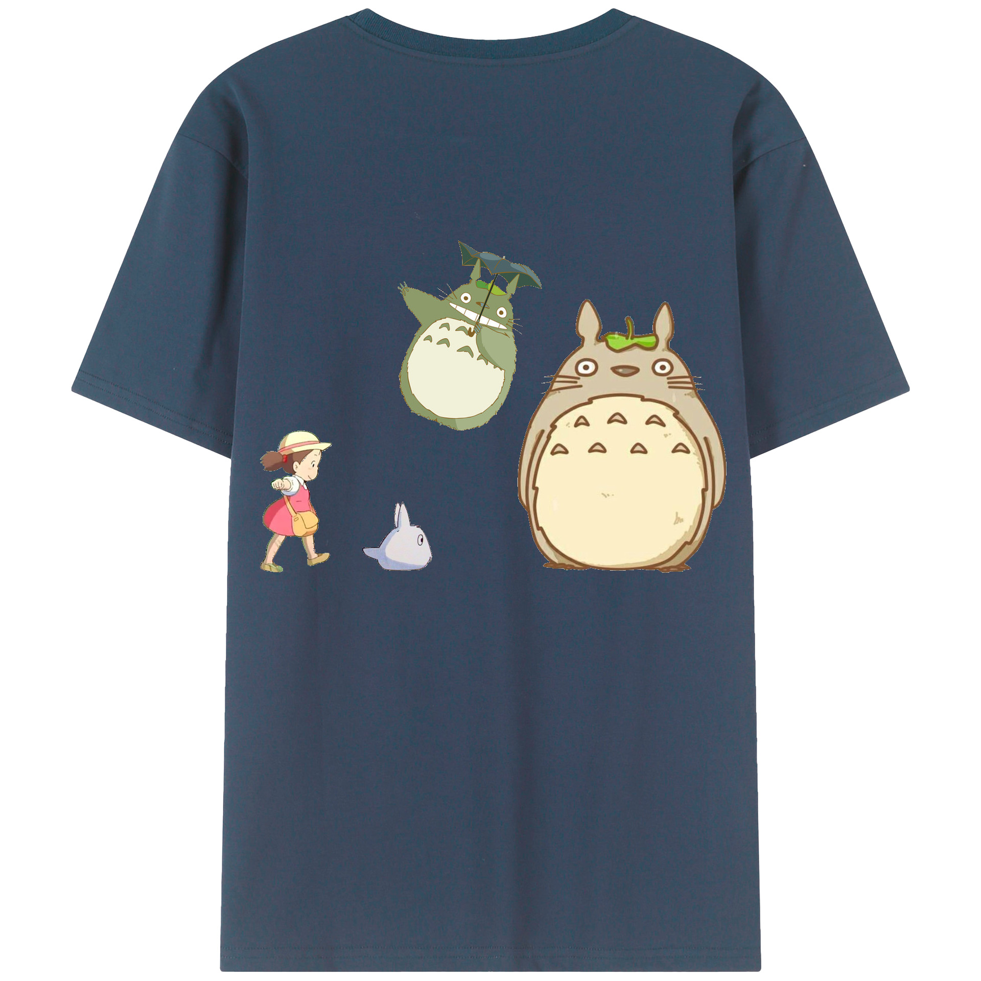 （画像用） となりのトトロ 草壁メイ 草壁サツキ My Neighbor Totoro Satsuki Kusakabe Mei Kusakabe 綿100％ メンズ半袖Tシャツ（バックプリント） 通気性