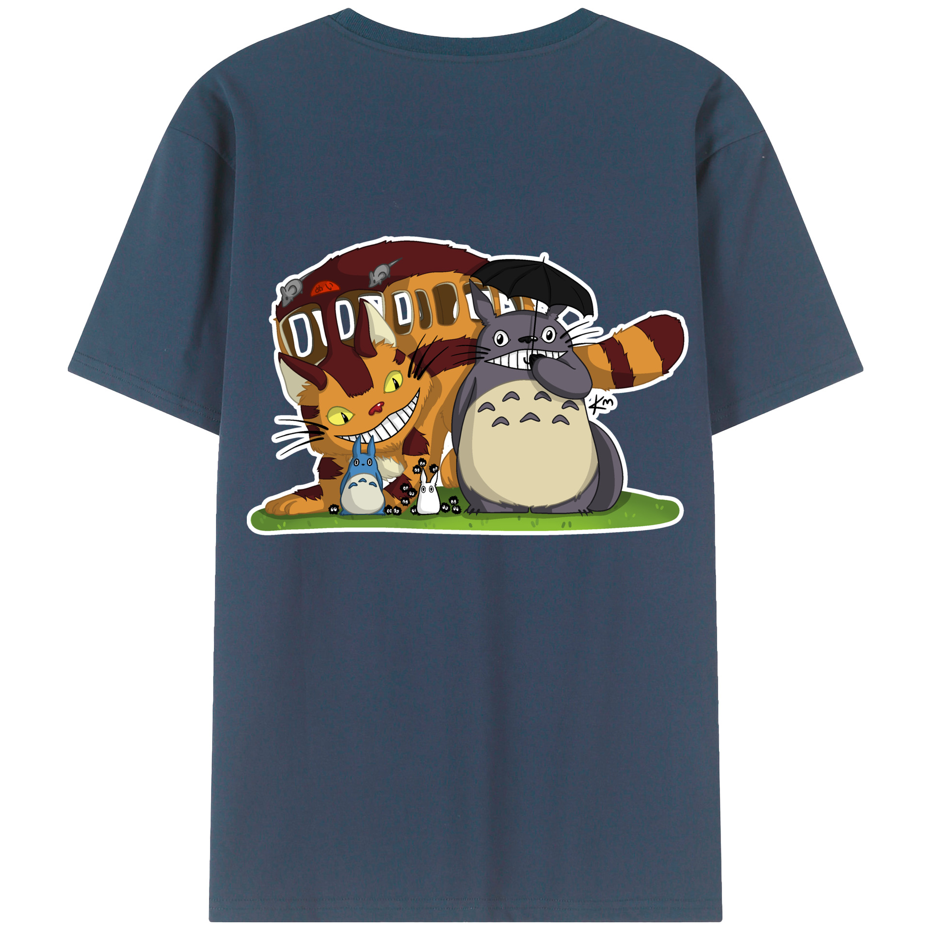 （画像用） となりのトトロ 草壁メイ 草壁サツキ My Neighbor Totoro Satsuki Kusakabe Mei Kusakabe 綿100％ メンズ半袖Tシャツ（バックプリント） 通気性