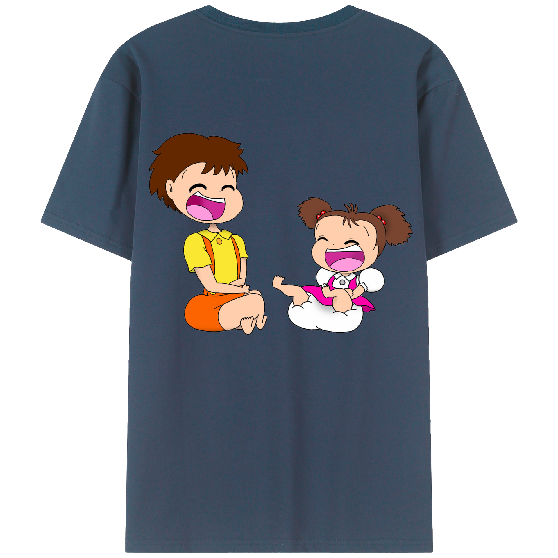 （画像用） となりのトトロ 草壁メイ 草壁サツキ My Neighbor Totoro Satsuki Kusakabe Mei Kusakabe 綿100％ メンズ半袖Tシャツ（バックプリント） 通気性