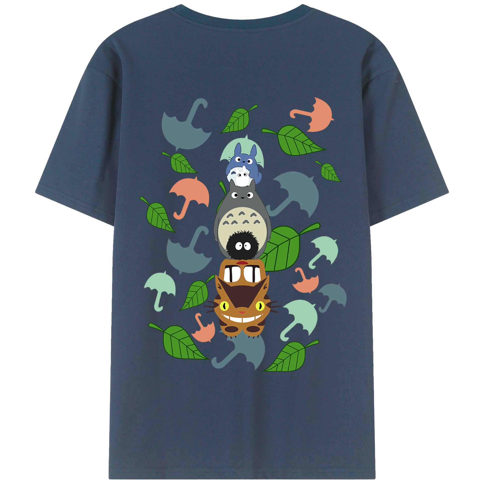 （画像用） となりのトトロ 草壁メイ 草壁サツキ My Neighbor Totoro Satsuki Kusakabe Mei Kusakabe 綿100％ メンズ半袖Tシャツ（バックプリント） 通気性