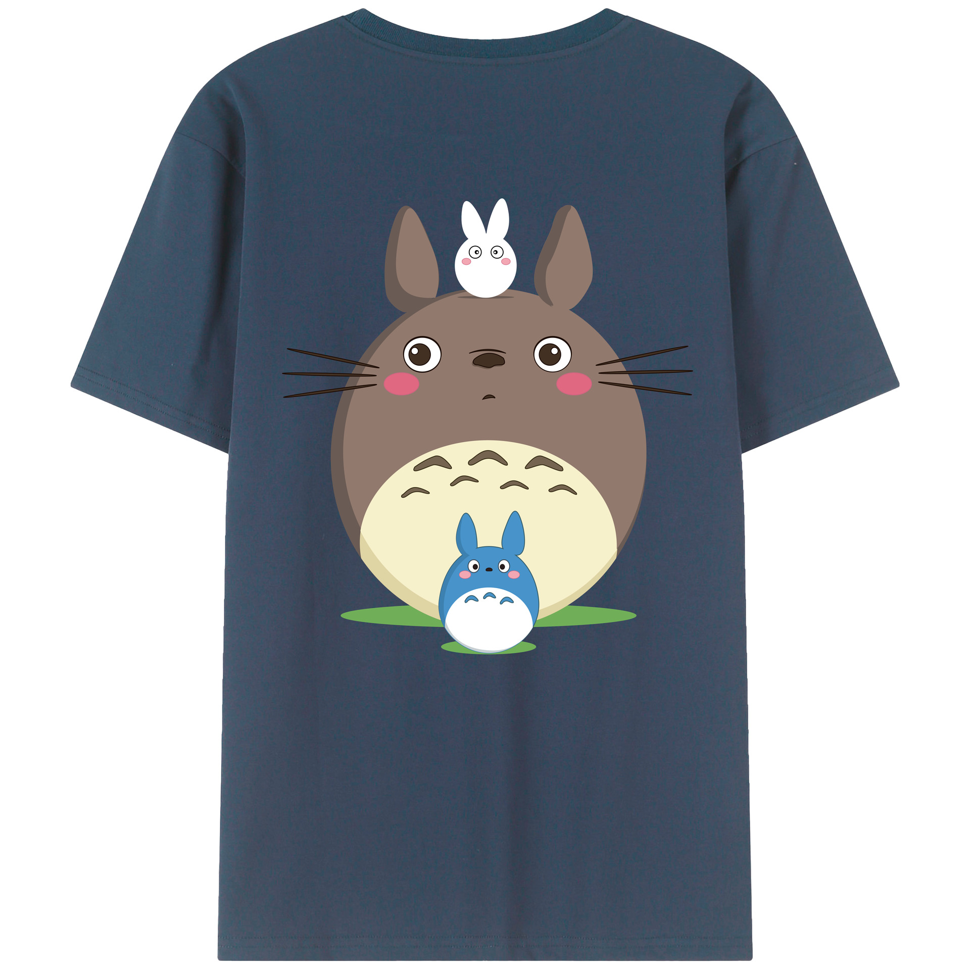 （画像用） となりのトトロ 草壁メイ 草壁サツキ My Neighbor Totoro Satsuki Kusakabe Mei Kusakabe 綿100％ メンズ半袖Tシャツ（バックプリント） 通気性
