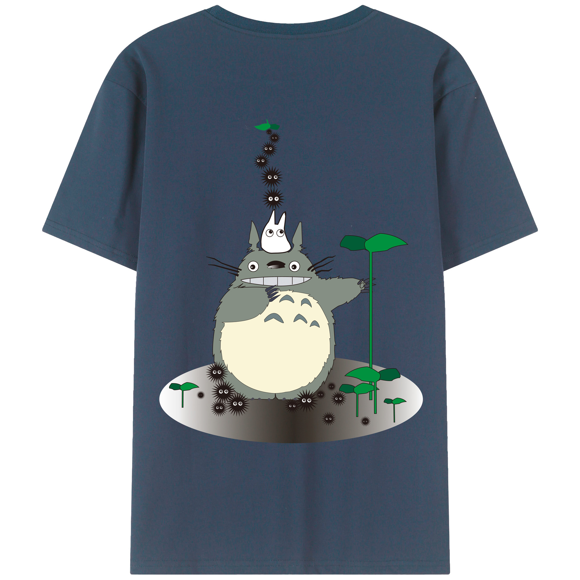 （画像用） となりのトトロ 草壁メイ 草壁サツキ My Neighbor Totoro Satsuki Kusakabe Mei Kusakabe 綿100％ メンズ半袖Tシャツ（バックプリント） 通気性