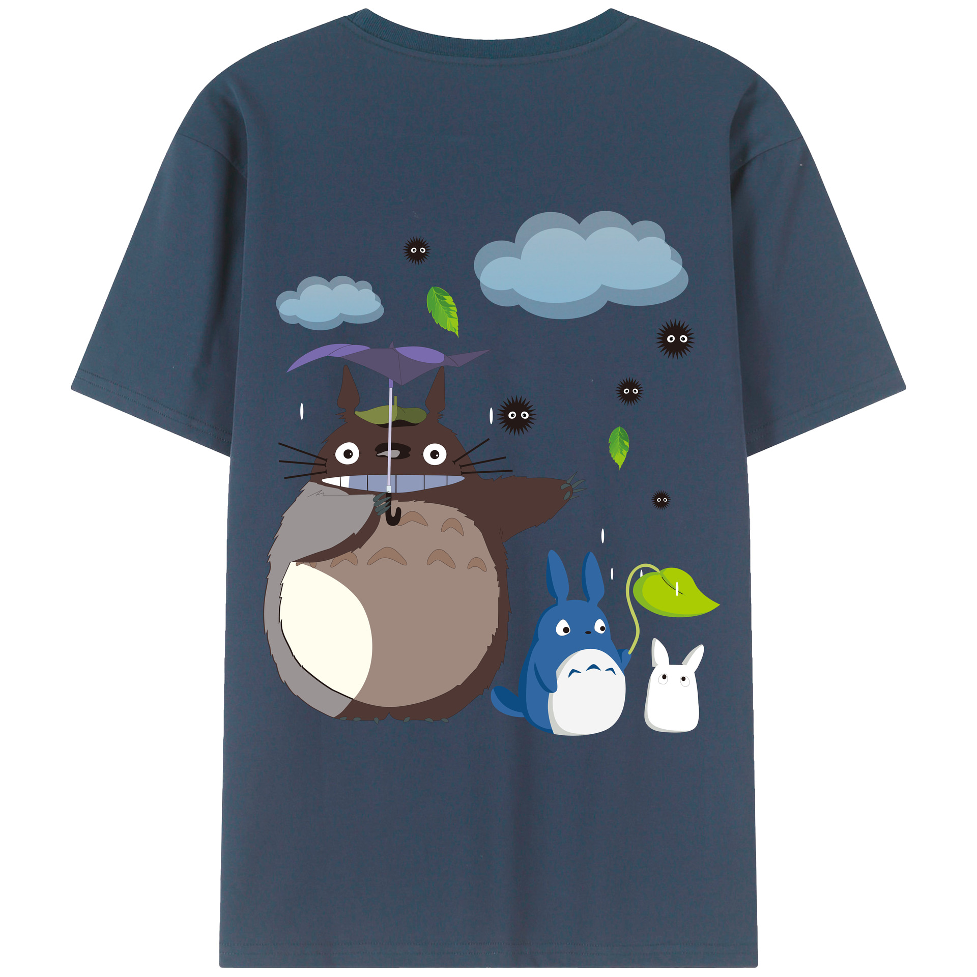 （画像用） となりのトトロ 草壁メイ 草壁サツキ My Neighbor Totoro Satsuki Kusakabe Mei Kusakabe 綿100％ メンズ半袖Tシャツ（バックプリント） 通気性