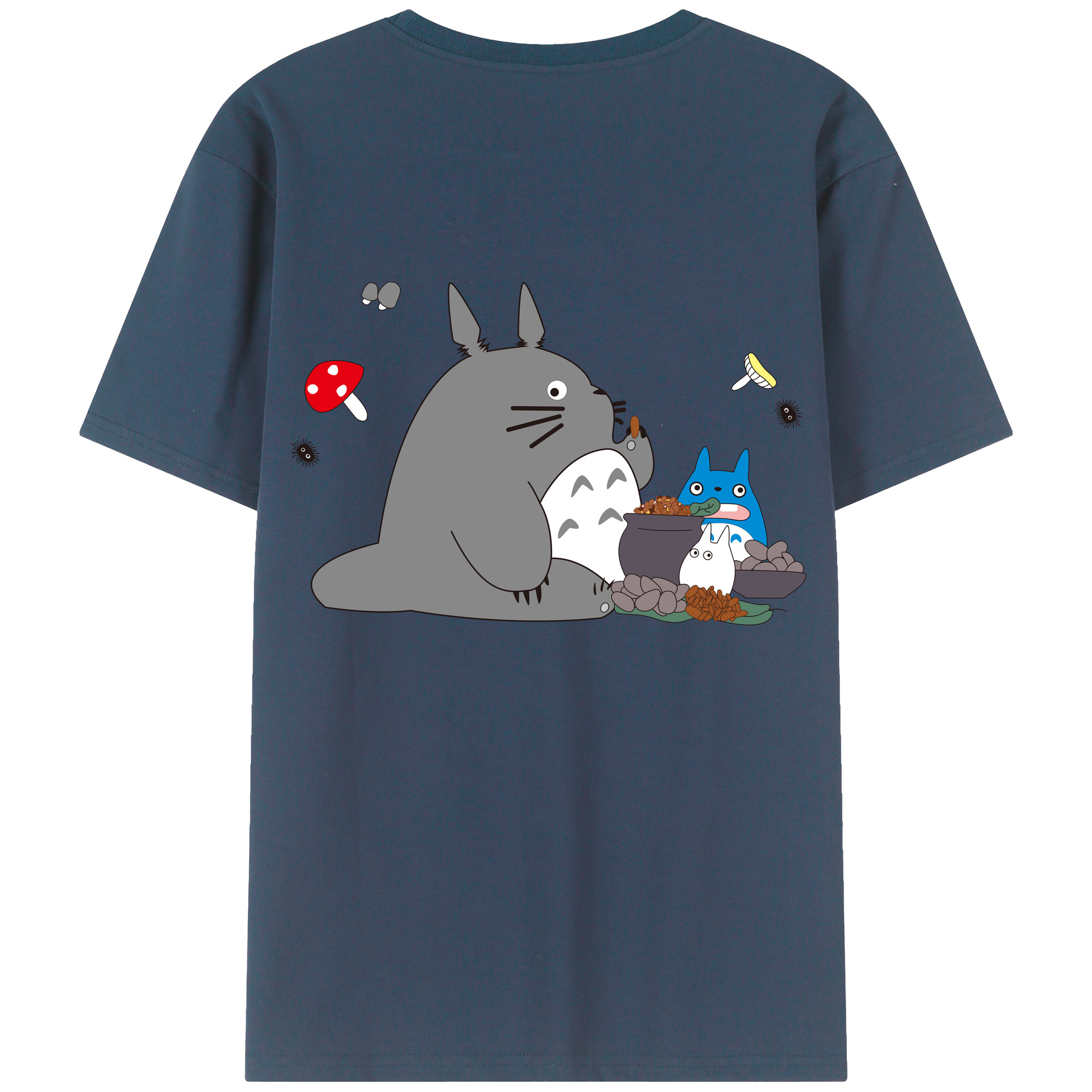 （画像用） となりのトトロ 草壁メイ 草壁サツキ My Neighbor Totoro Satsuki Kusakabe Mei Kusakabe 綿100％ メンズ半袖Tシャツ（バックプリント） 通気性
