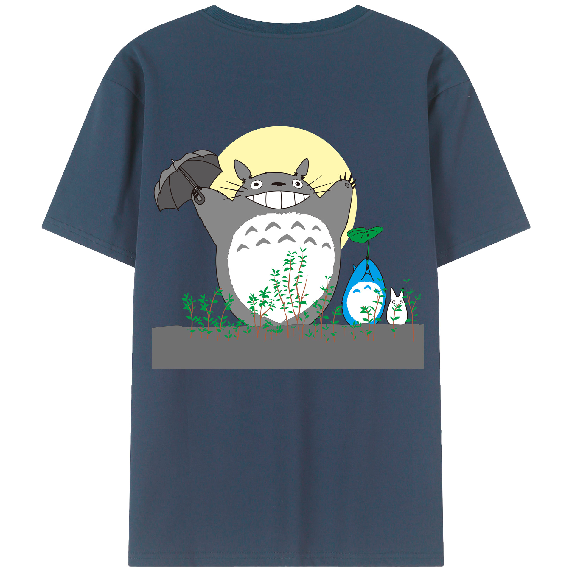 （画像用） となりのトトロ 草壁メイ 草壁サツキ My Neighbor Totoro Satsuki Kusakabe Mei Kusakabe 綿100％ メンズ半袖Tシャツ（バックプリント） 通気性