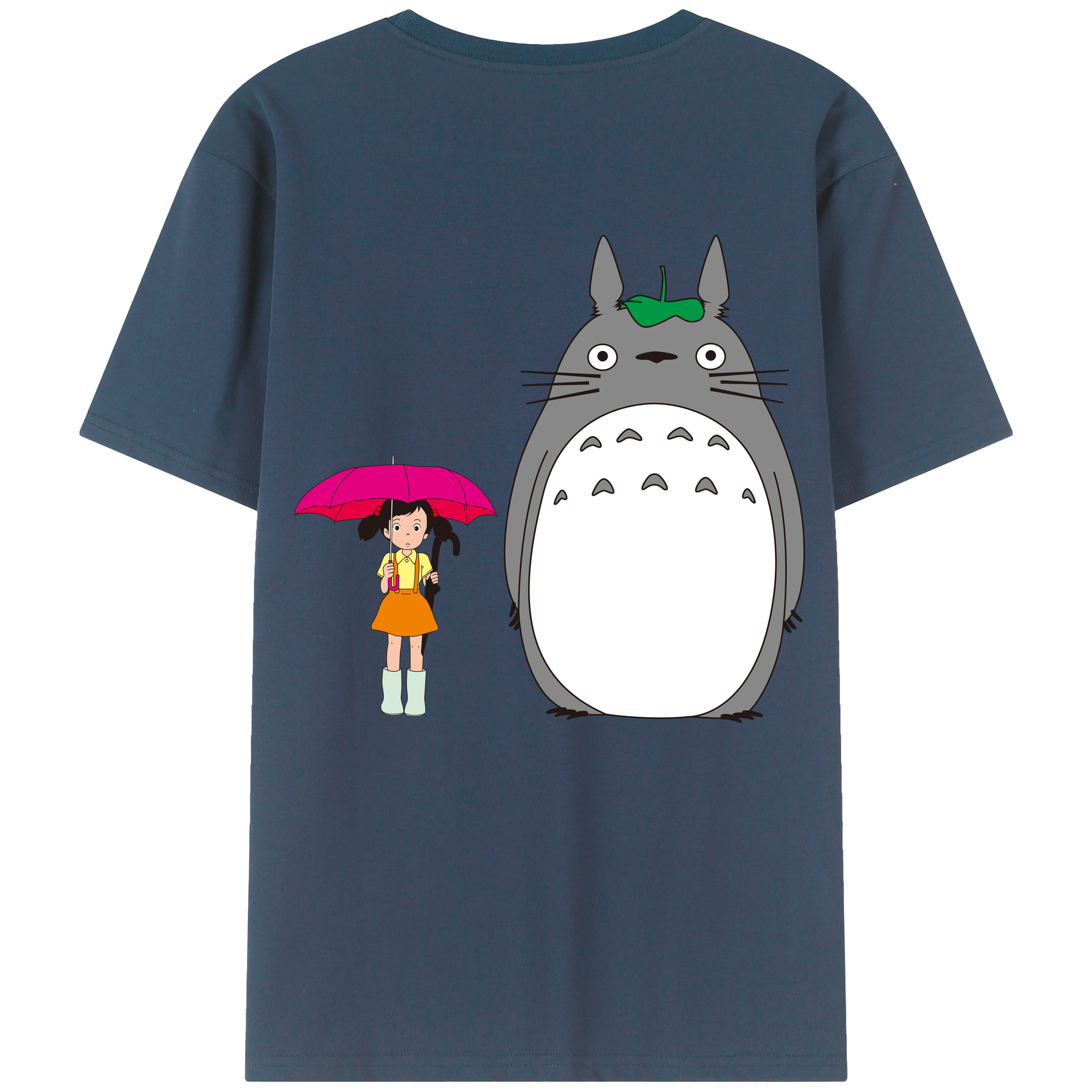 （画像用） となりのトトロ 草壁メイ 草壁サツキ My Neighbor Totoro Satsuki Kusakabe Mei Kusakabe 綿100％ メンズ半袖Tシャツ（バックプリント） 通気性