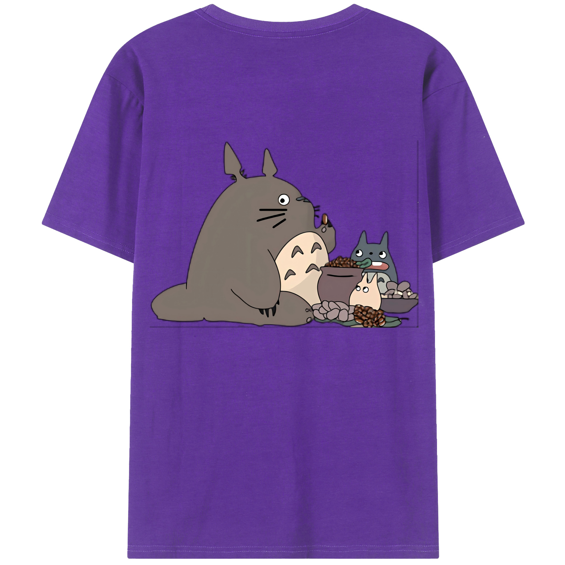 （画像用） となりのトトロ 草壁メイ 草壁サツキ My Neighbor Totoro Satsuki Kusakabe Mei Kusakabe 綿100％ メンズ半袖Tシャツ（バックプリント） 通気性