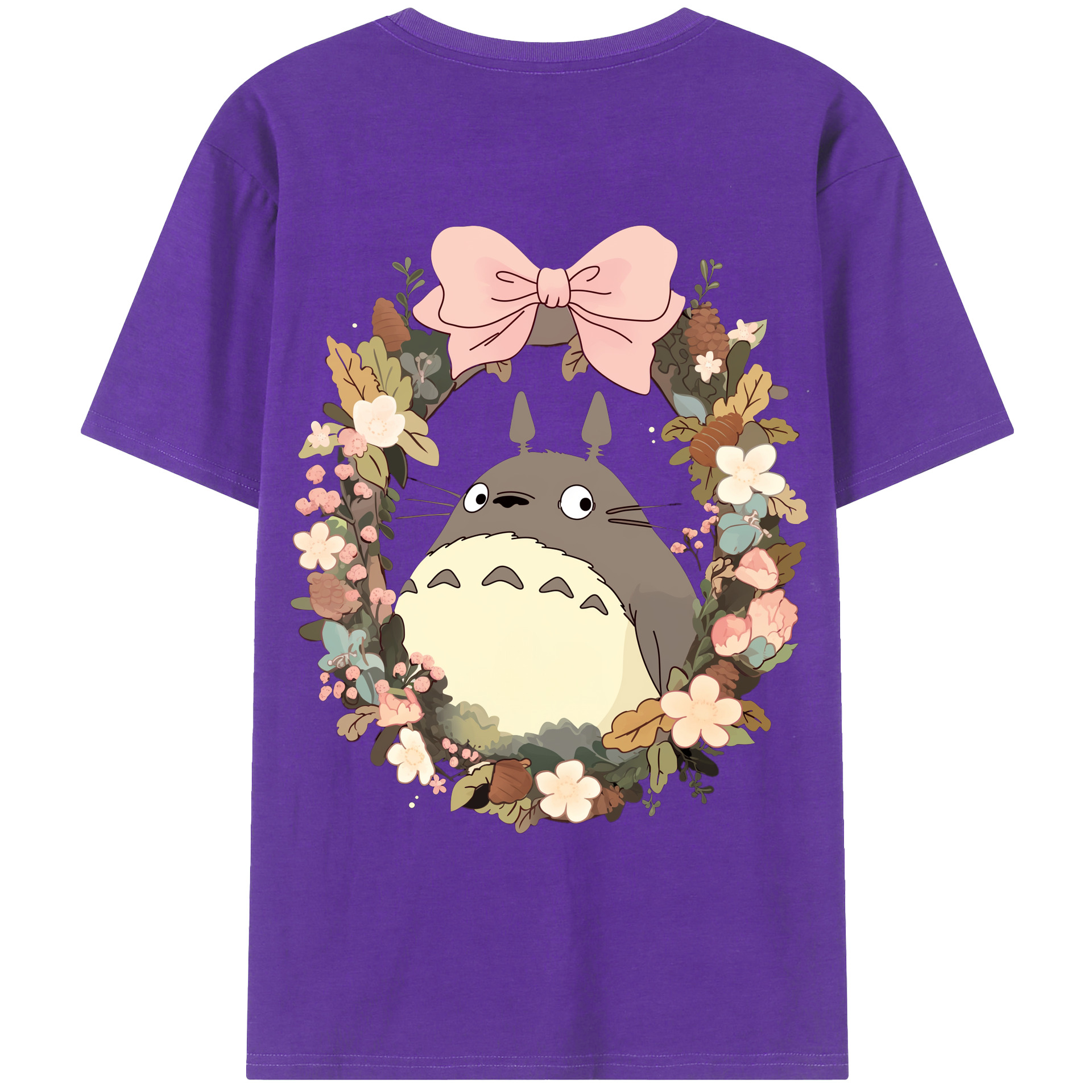 （画像用） となりのトトロ 草壁メイ 草壁サツキ My Neighbor Totoro Satsuki Kusakabe Mei Kusakabe 綿100％ メンズ半袖Tシャツ（バックプリント） 通気性