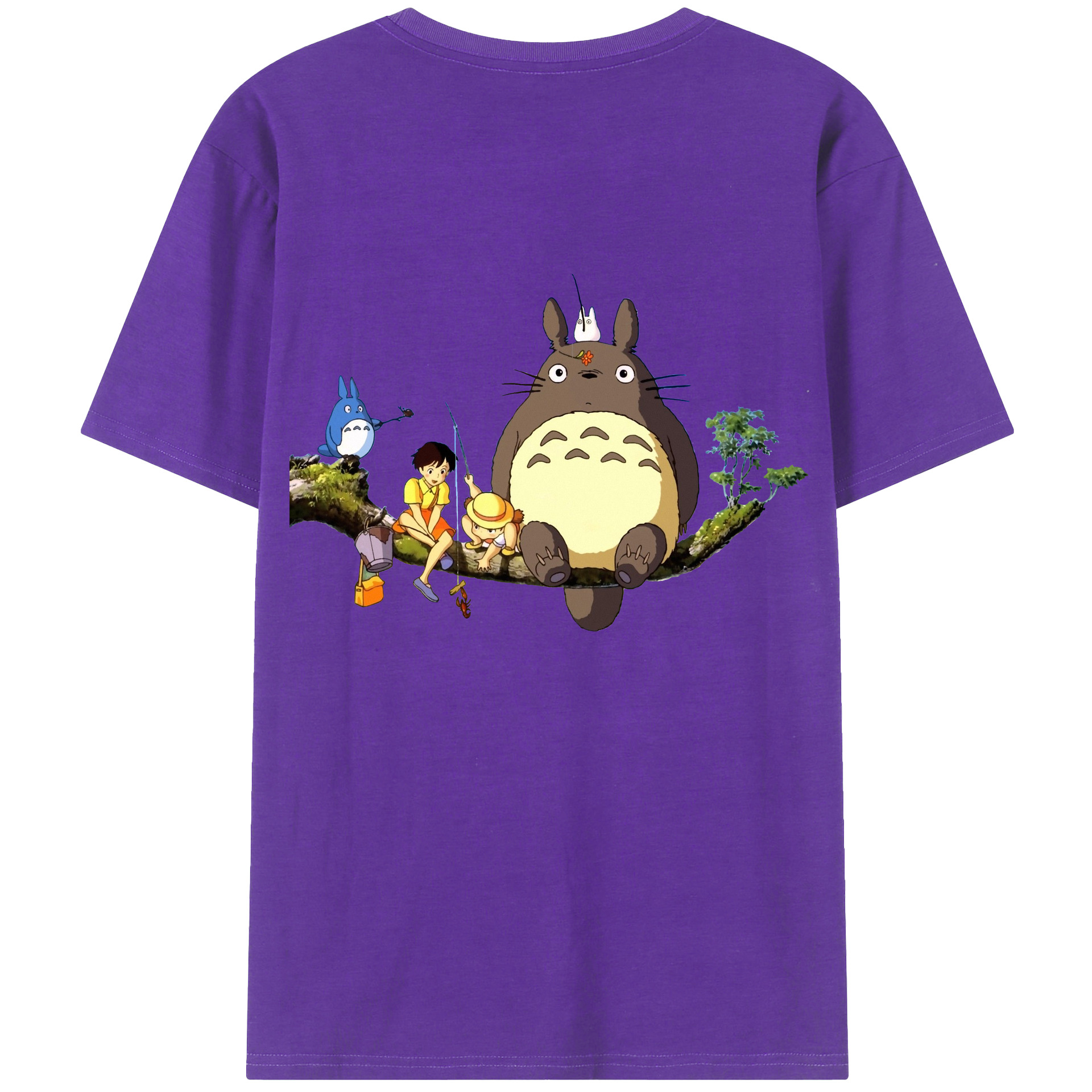 （画像用） となりのトトロ 草壁メイ 草壁サツキ My Neighbor Totoro Satsuki Kusakabe Mei Kusakabe 綿100％ メンズ半袖Tシャツ（バックプリント） 通気性