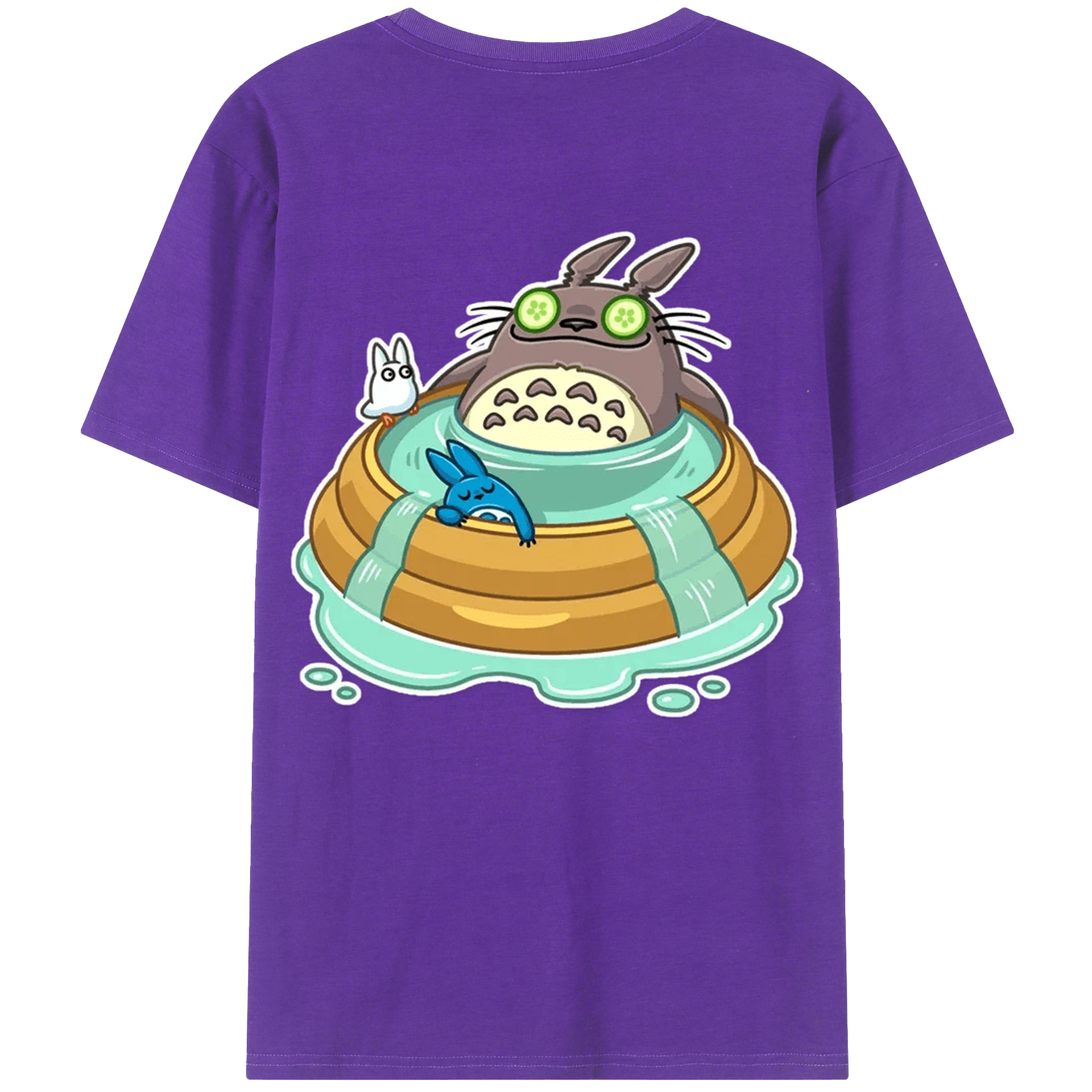 （画像用） となりのトトロ 草壁メイ 草壁サツキ My Neighbor Totoro Satsuki Kusakabe Mei Kusakabe 綿100％ メンズ半袖Tシャツ（バックプリント） 通気性