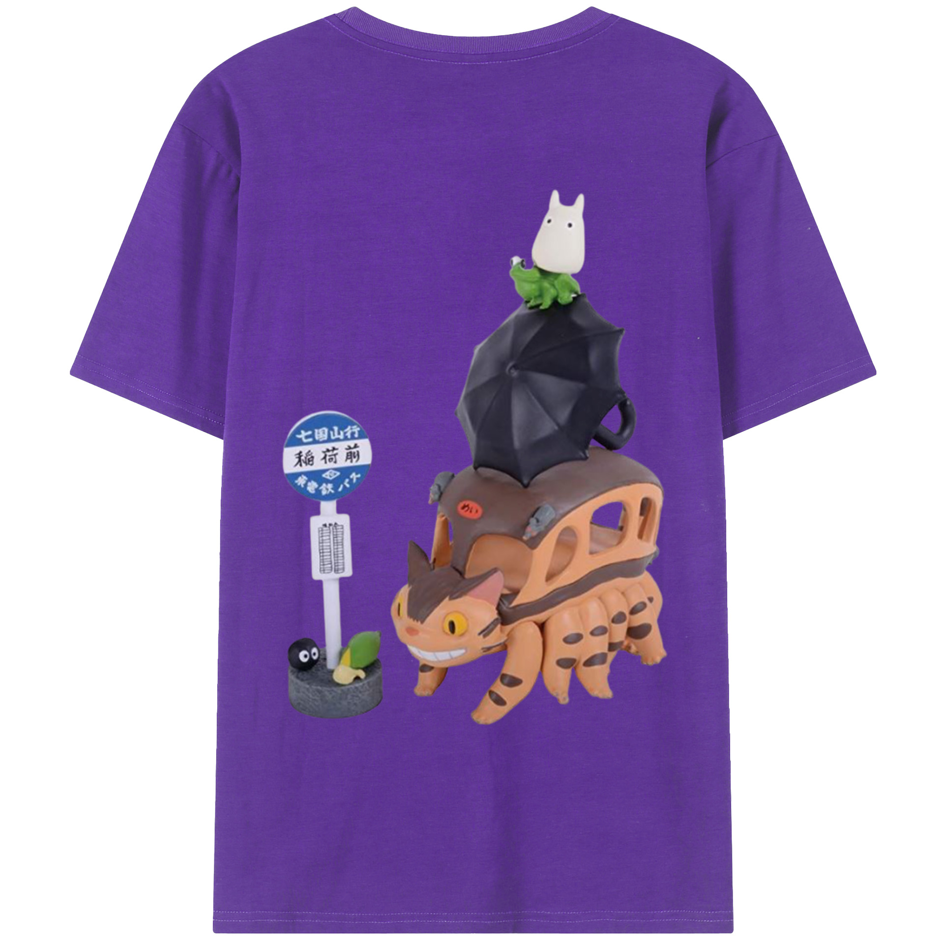 （画像用） となりのトトロ 草壁メイ 草壁サツキ My Neighbor Totoro Satsuki Kusakabe Mei Kusakabe 綿100％ メンズ半袖Tシャツ（バックプリント） 通気性