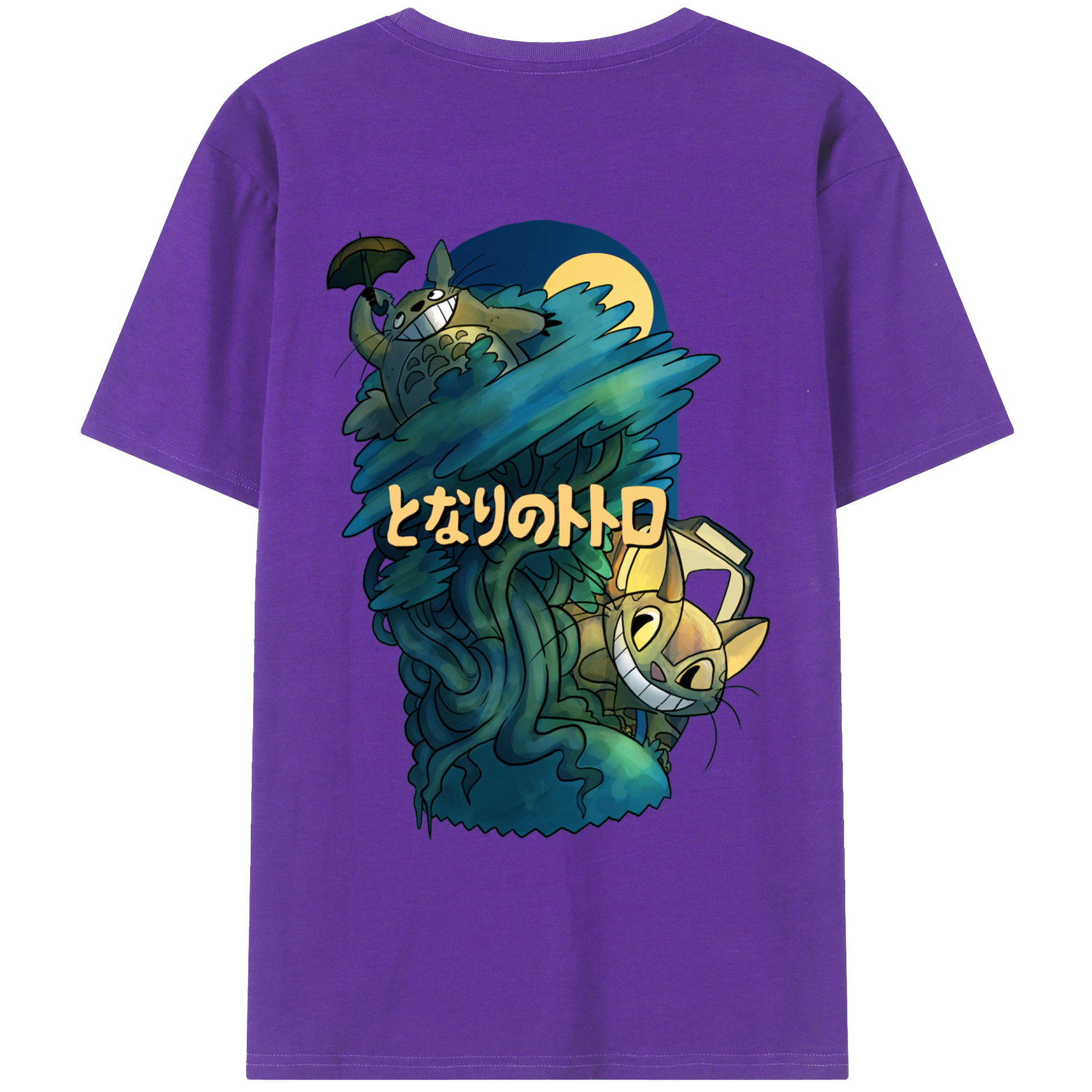 （画像用） となりのトトロ 草壁メイ 草壁サツキ My Neighbor Totoro Satsuki Kusakabe Mei Kusakabe 綿100％ メンズ半袖Tシャツ（バックプリント） 通気性