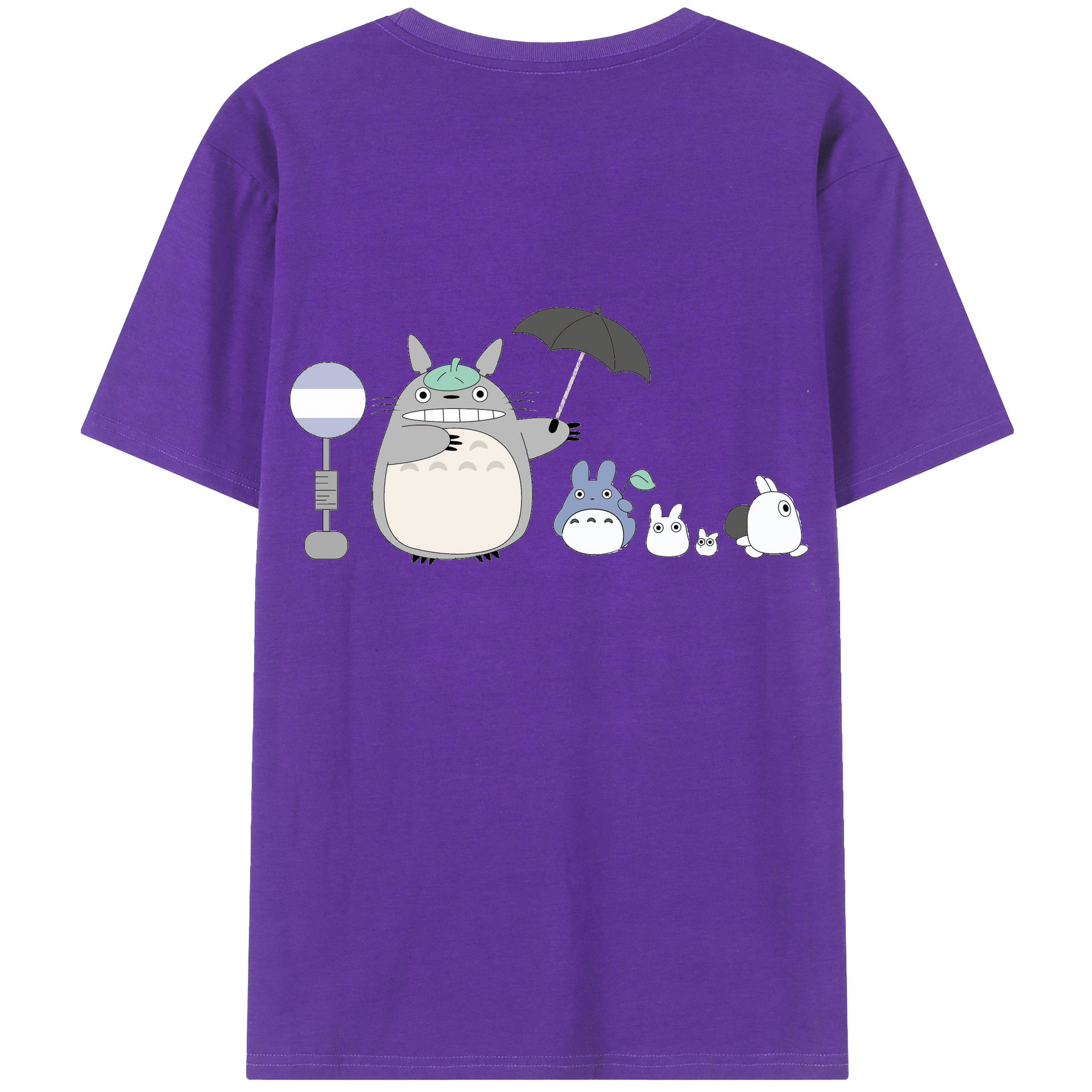 （画像用） となりのトトロ 草壁メイ 草壁サツキ My Neighbor Totoro Satsuki Kusakabe Mei Kusakabe 綿100％ メンズ半袖Tシャツ（バックプリント） 通気性