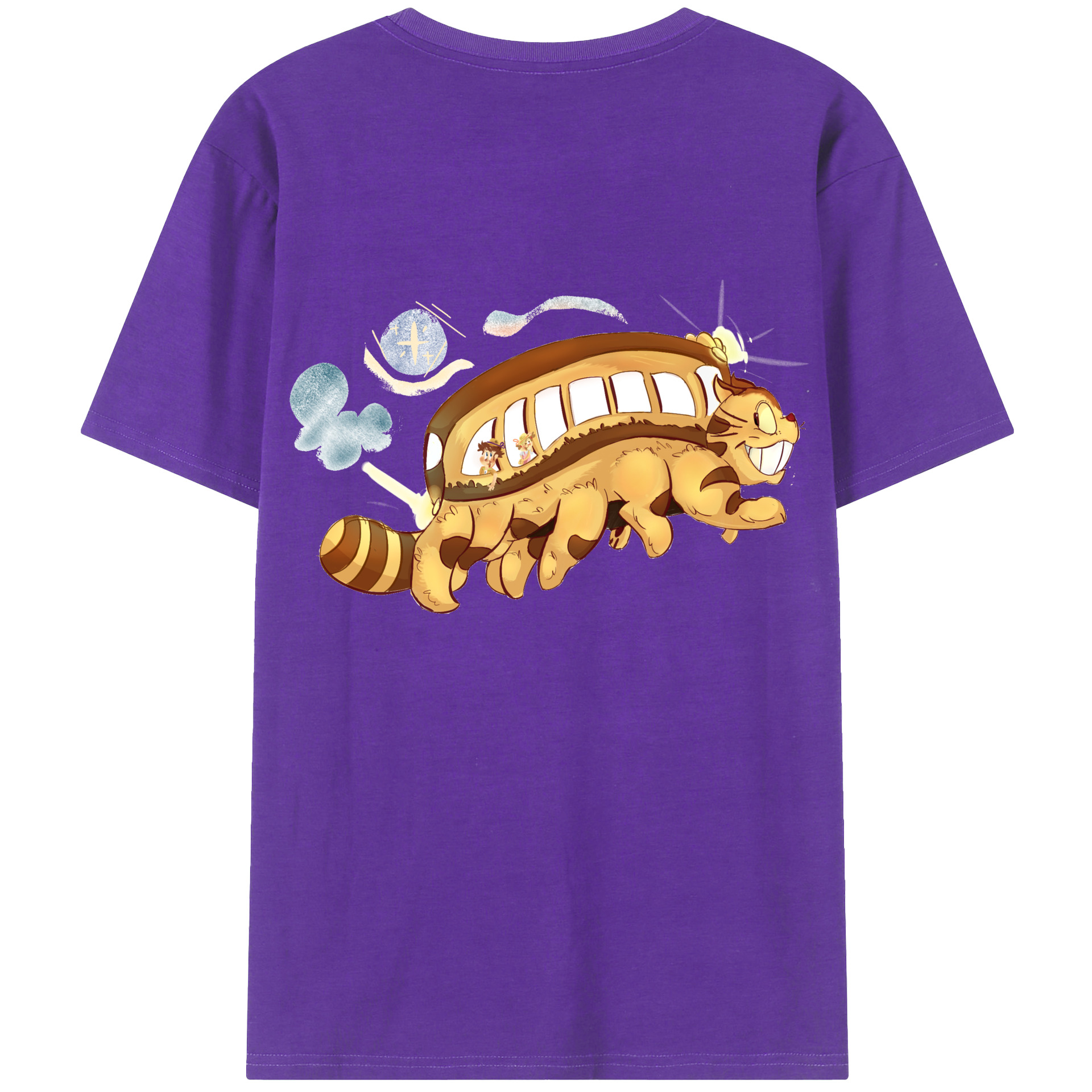 （画像用） となりのトトロ 草壁メイ 草壁サツキ My Neighbor Totoro Satsuki Kusakabe Mei Kusakabe 綿100％ メンズ半袖Tシャツ（バックプリント） 通気性