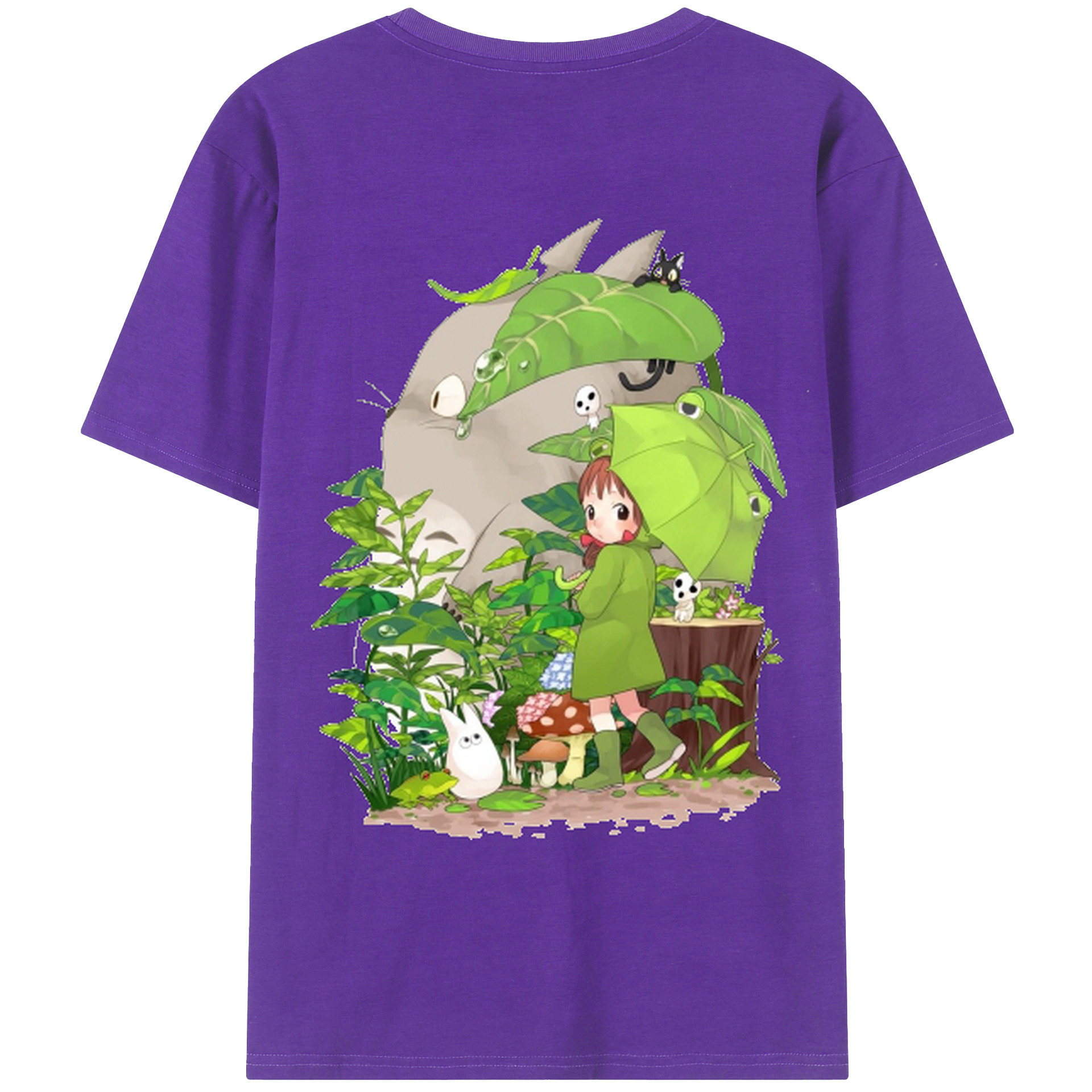 （画像用） となりのトトロ 草壁メイ 草壁サツキ My Neighbor Totoro Satsuki Kusakabe Mei Kusakabe 綿100％ メンズ半袖Tシャツ（バックプリント） 通気性