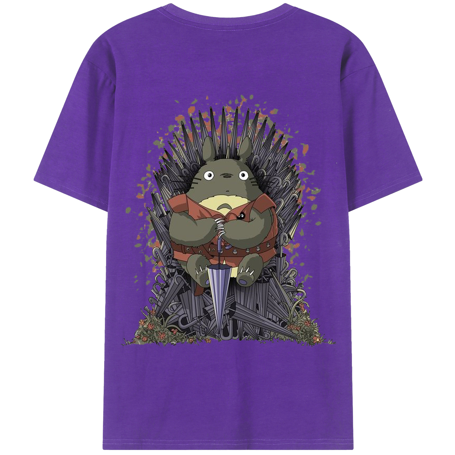 （画像用） となりのトトロ 草壁メイ 草壁サツキ My Neighbor Totoro Satsuki Kusakabe Mei Kusakabe 綿100％ メンズ半袖Tシャツ（バックプリント） 通気性