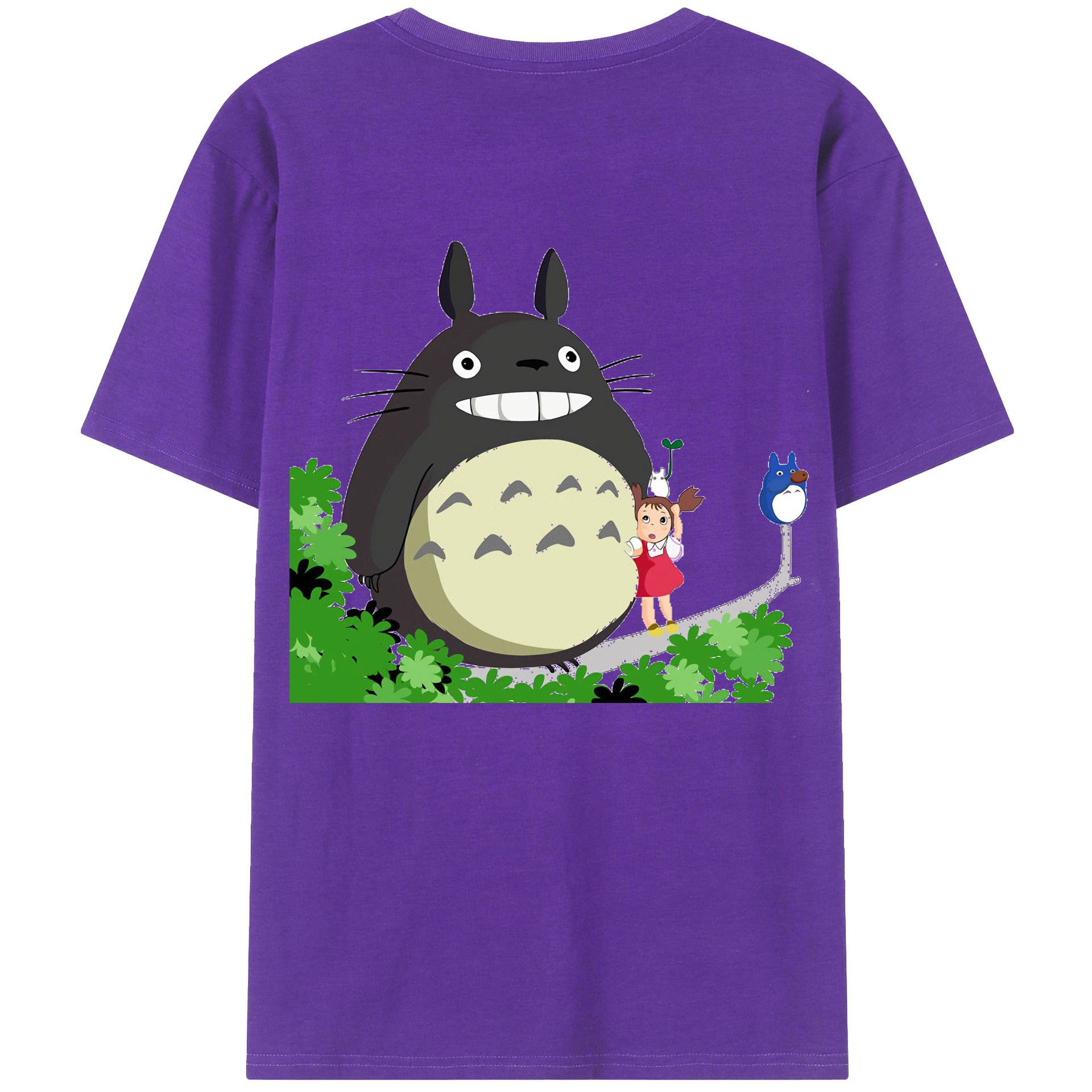 （画像用） となりのトトロ 草壁メイ 草壁サツキ My Neighbor Totoro Satsuki Kusakabe Mei Kusakabe 綿100％ メンズ半袖Tシャツ（バックプリント） 通気性