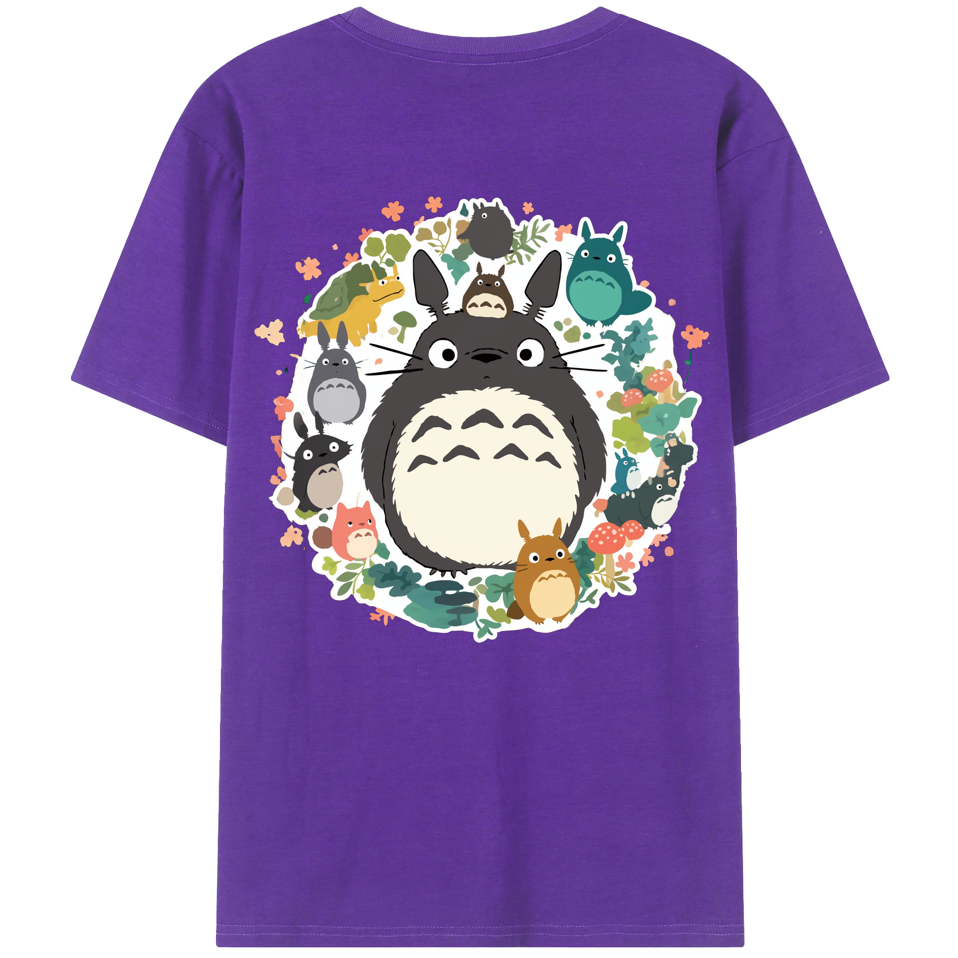 （画像用） となりのトトロ 草壁メイ 草壁サツキ My Neighbor Totoro Satsuki Kusakabe Mei Kusakabe 綿100％ メンズ半袖Tシャツ（バックプリント） 通気性