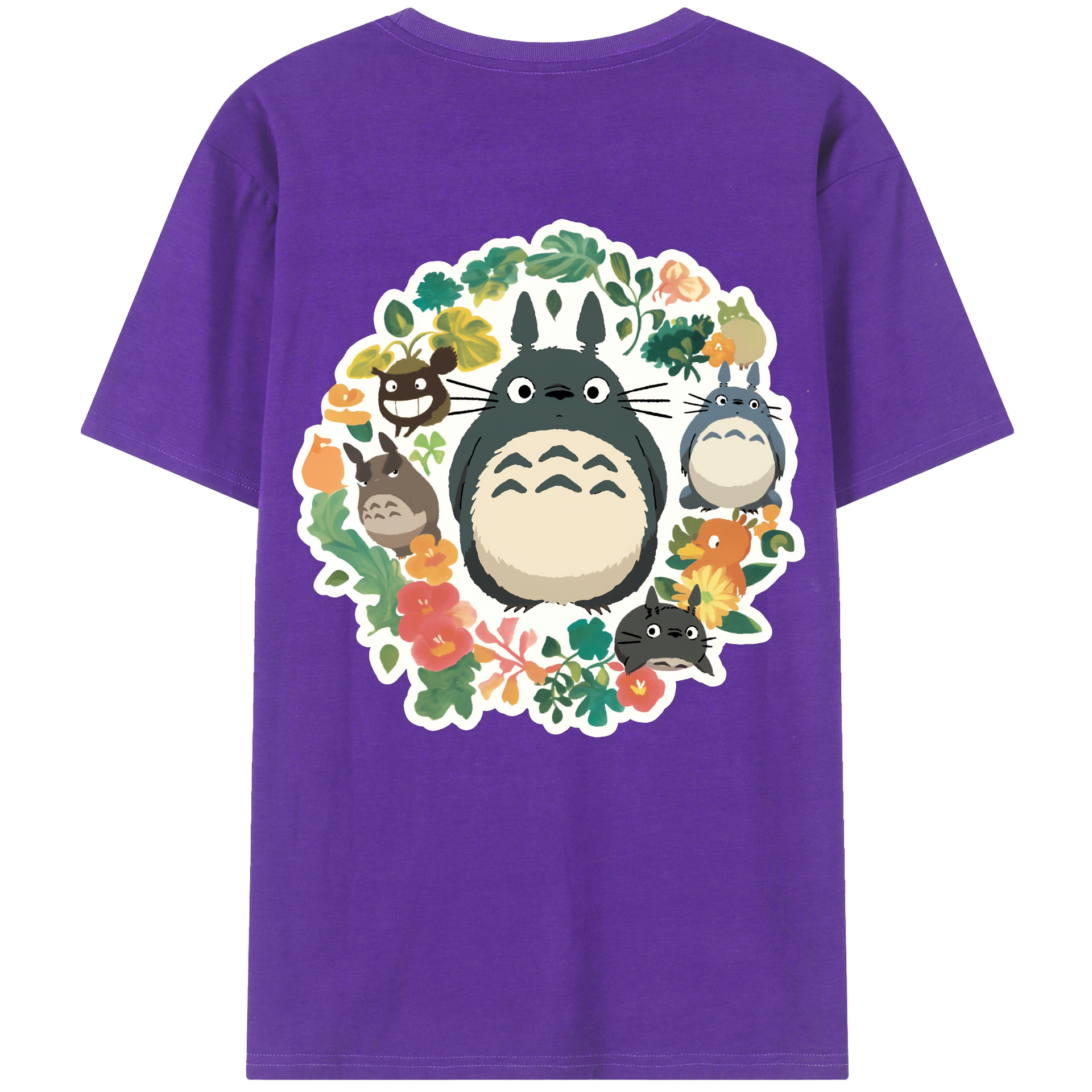 （画像用） となりのトトロ 草壁メイ 草壁サツキ My Neighbor Totoro Satsuki Kusakabe Mei Kusakabe 綿100％ メンズ半袖Tシャツ（バックプリント） 通気性