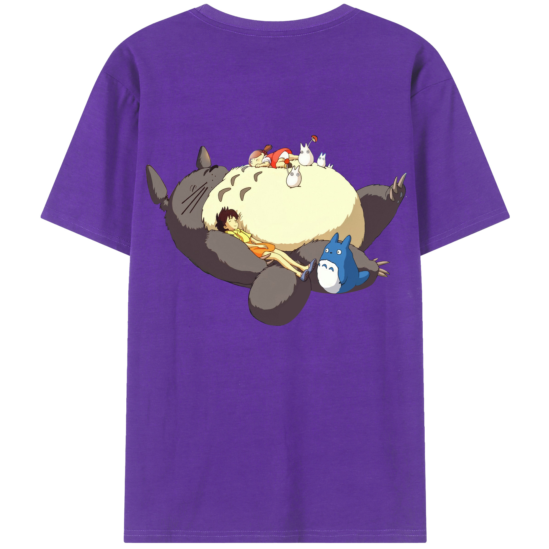 （画像用） となりのトトロ 草壁メイ 草壁サツキ My Neighbor Totoro Satsuki Kusakabe Mei Kusakabe 綿100％ メンズ半袖Tシャツ（バックプリント） 通気性