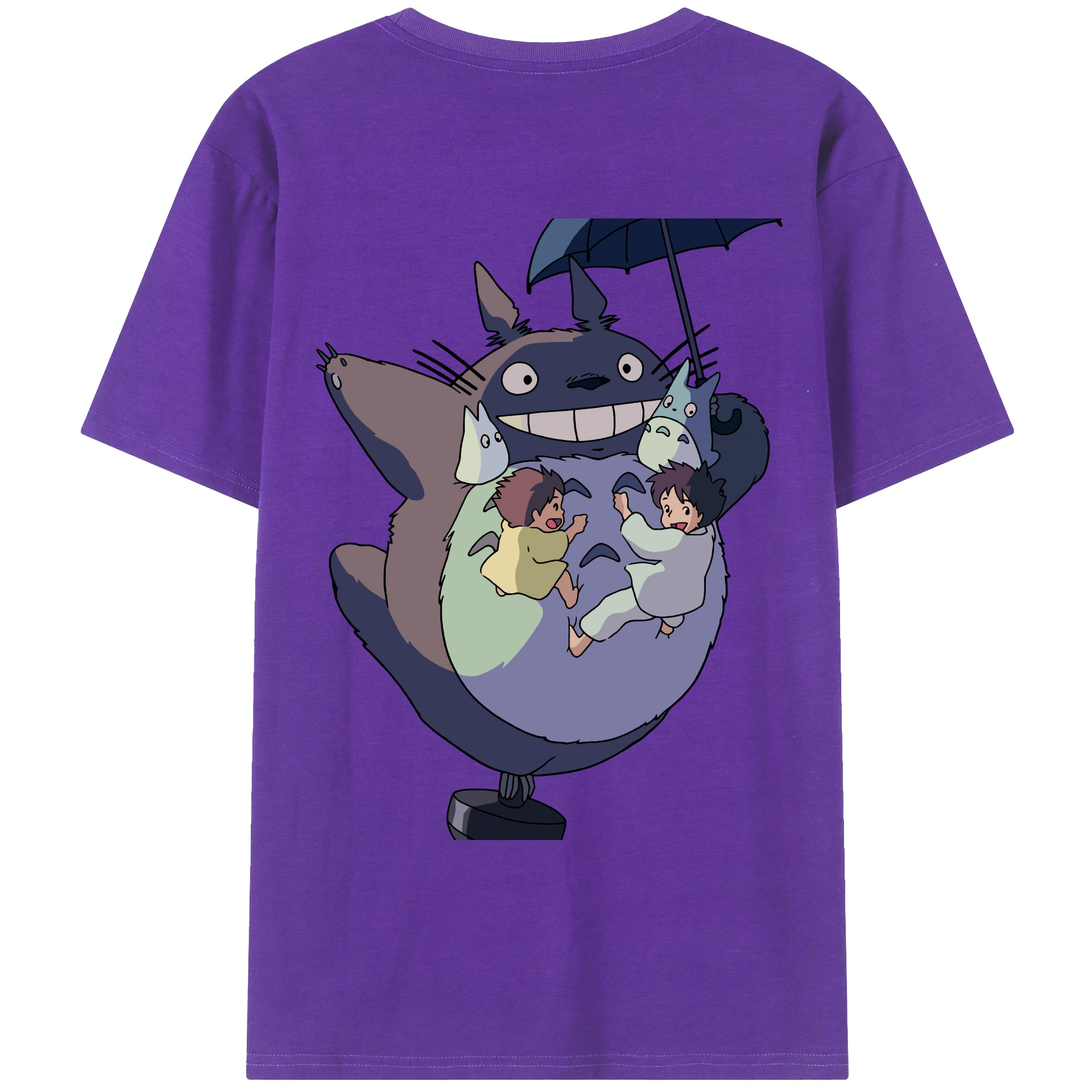 （画像用） となりのトトロ 草壁メイ 草壁サツキ My Neighbor Totoro Satsuki Kusakabe Mei Kusakabe 綿100％ メンズ半袖Tシャツ（バックプリント） 通気性