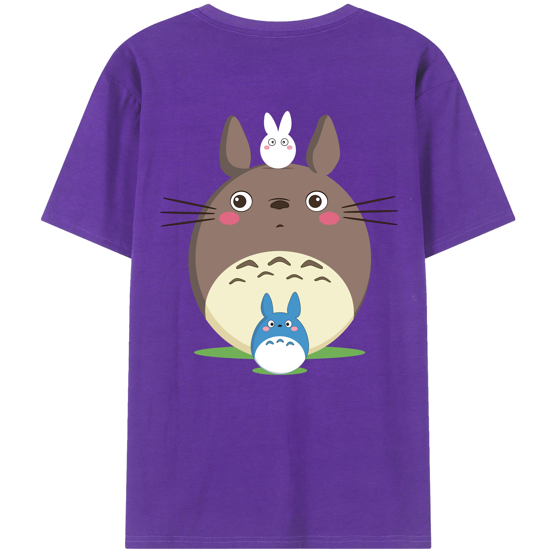 （画像用） となりのトトロ 草壁メイ 草壁サツキ My Neighbor Totoro Satsuki Kusakabe Mei Kusakabe 綿100％ メンズ半袖Tシャツ（バックプリント） 通気性